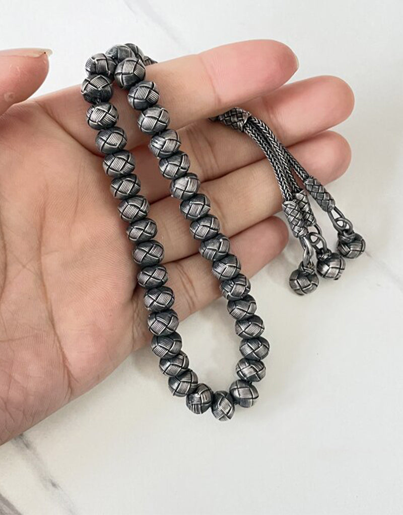 1000 Sterling Silver Luxury Muslim Prayer Beads for Men - 100% Real Islamic Tasbih for Daily Dhikr & Spiritual Meditation