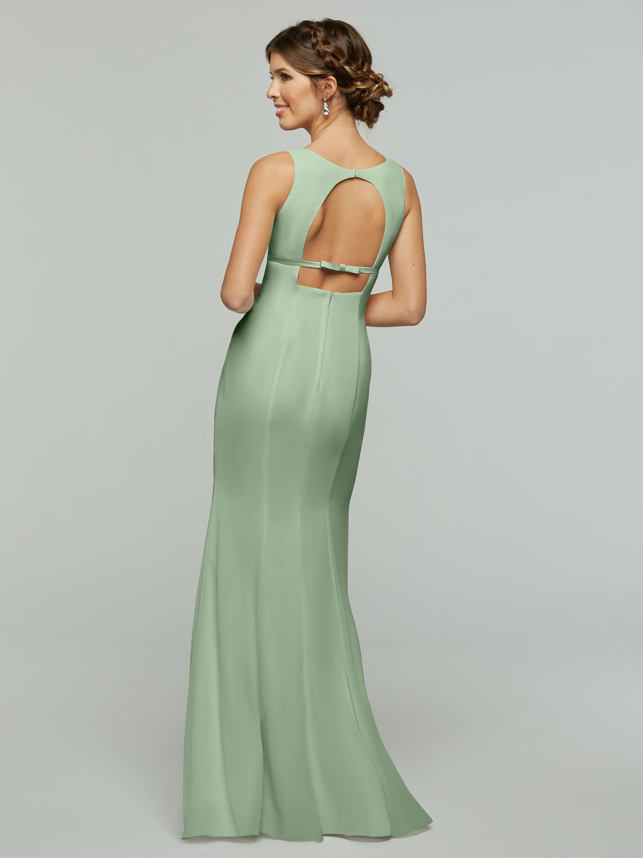 Elegant V-Neck Chiffon Bridesmaid Dress with Satin Ribbon Waist - Perfect for Weddings, Formal Events & Special Occasions