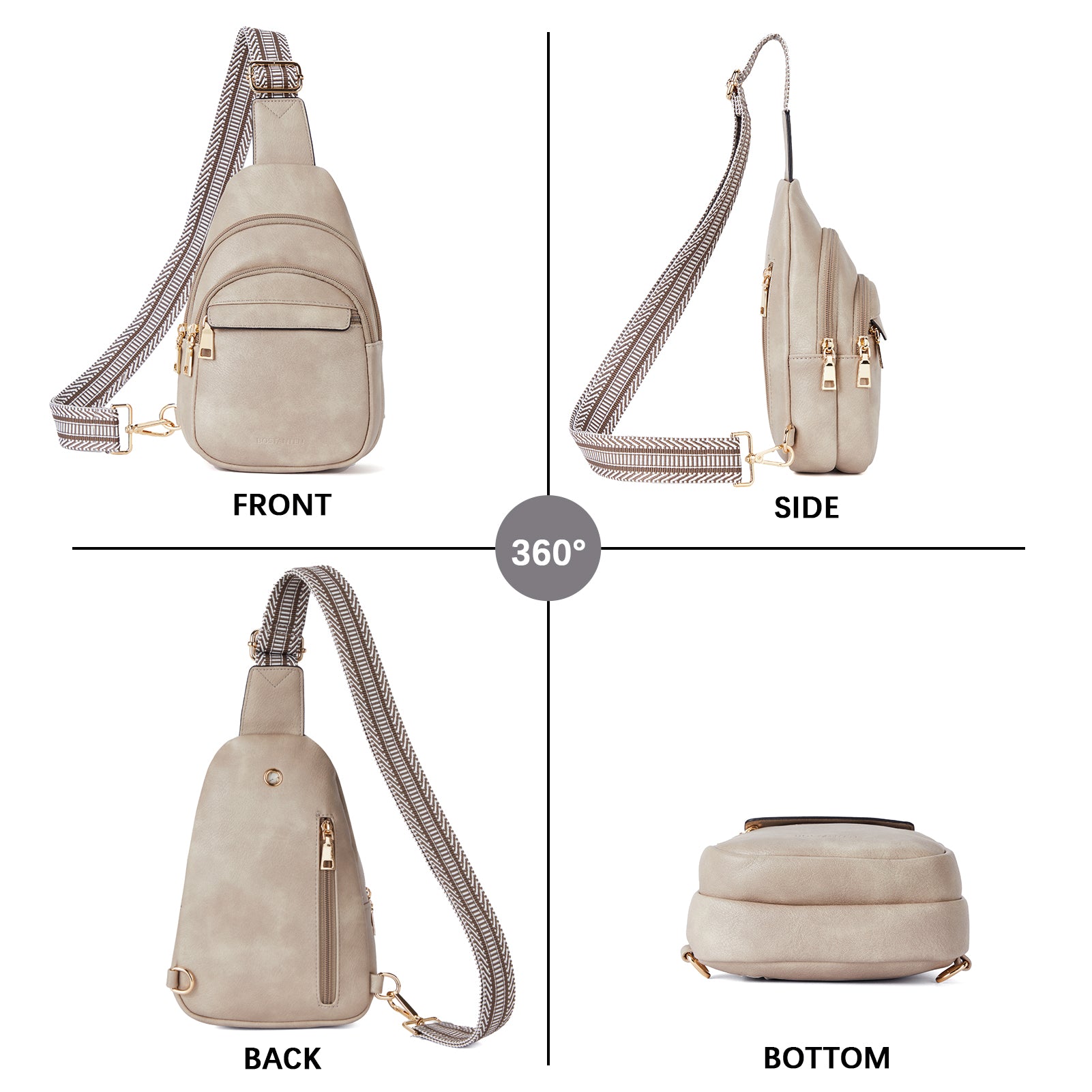 Aurora Beige Crossbody Sling Bag for Women - Stylish Casual Shoulder Purse for Daily Use, Travel & Shopping