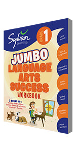 1st Grade Jumbo Language Arts Success Workbook - 3 Books in 1 | Reading, Writing & Grammar Practice for Kids | Homeschool & Classroom Learning Activities