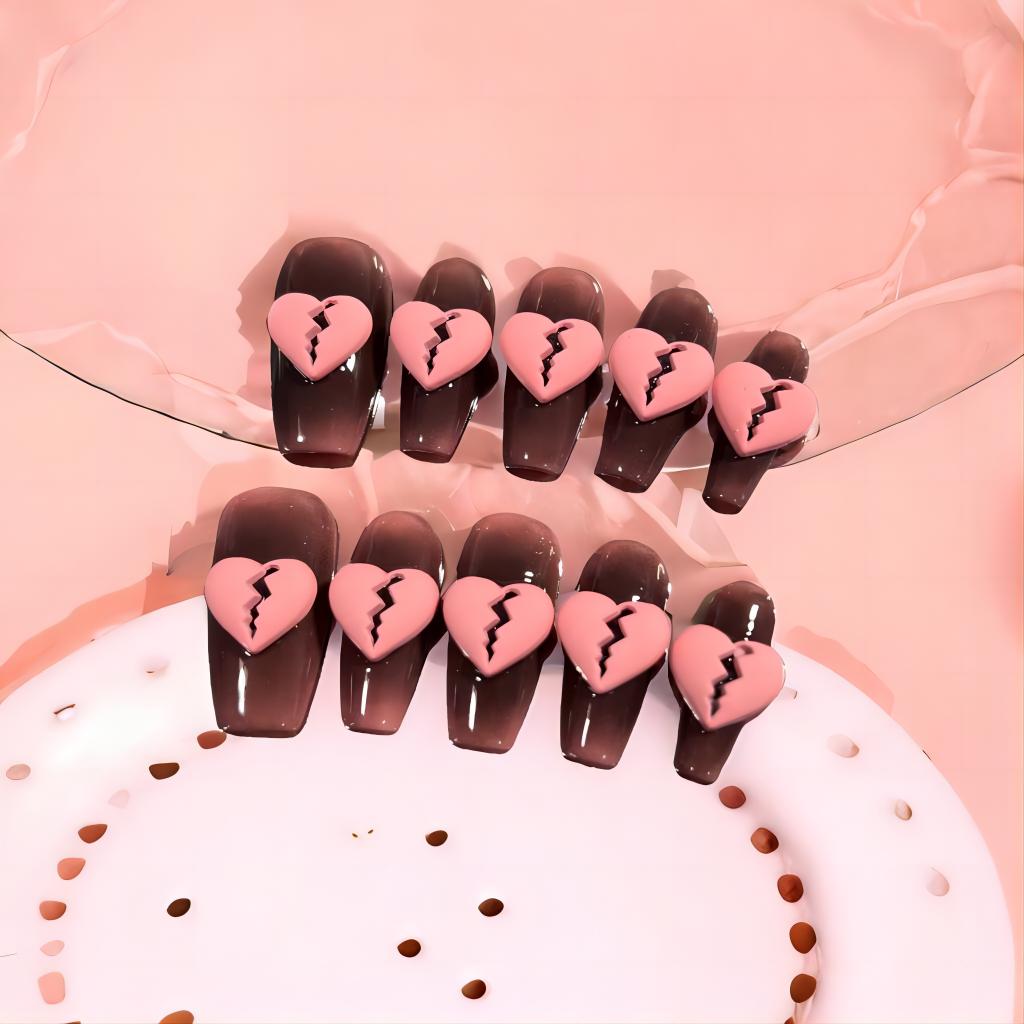 Whimsical Pink Press On Nails - Hand Painted Fake Nails with Floral Designs | Perfect for Parties, Weddings & Special Occasions
