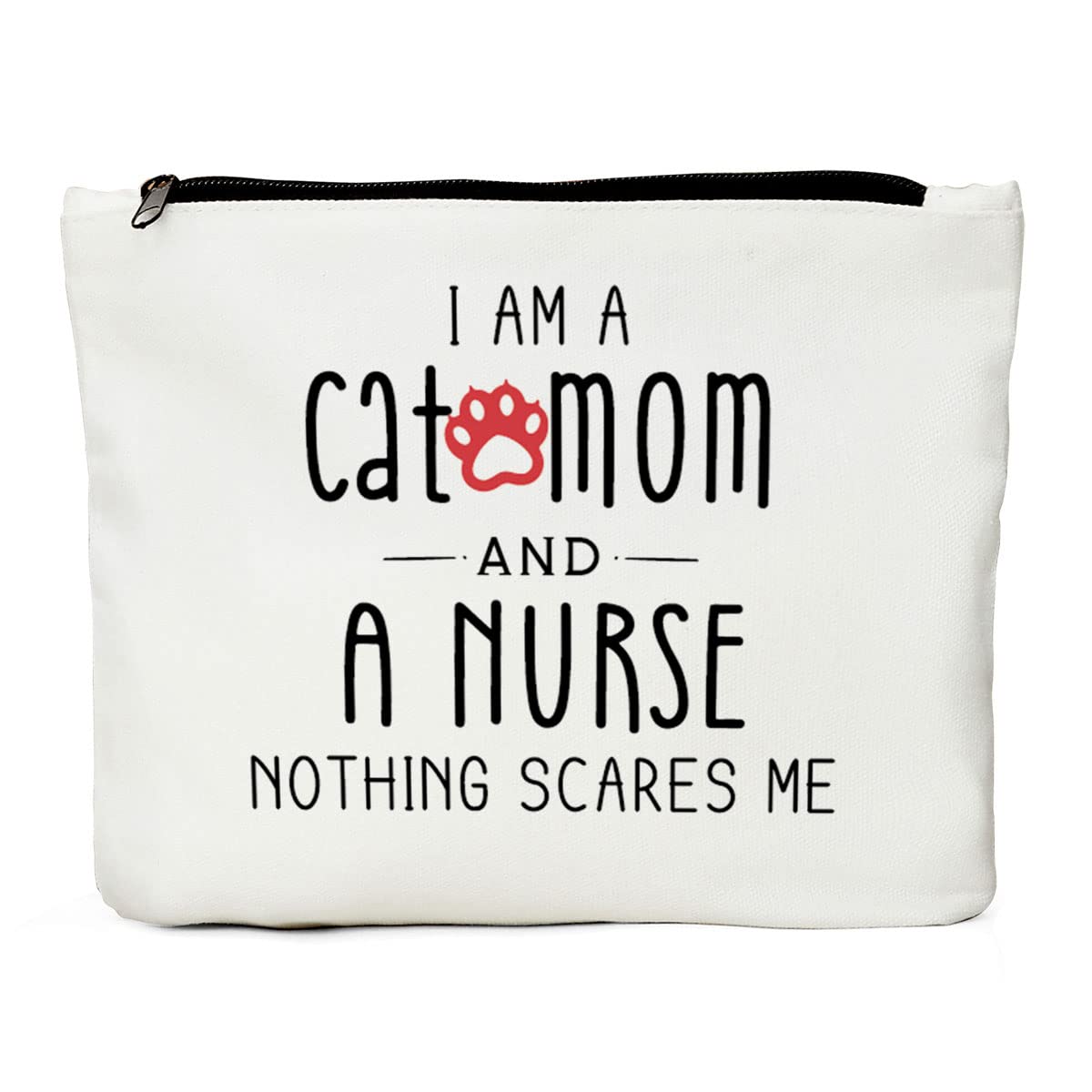 JIUWEIHU Cat Lover Gifts for Women - Funny Cat Themed Makeup Bag for Crazy Cat Ladies, Birthday & Nurse Gifts - Perfect for Cat Moms & Women Friends (Great for Travel, Work & Everyday Use)