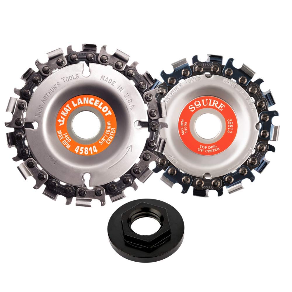 King Arthur's Tools Lancelot 14-Tooth & Squire 12-Tooth Tandem Combo Angle Grinder Blade Set - 4