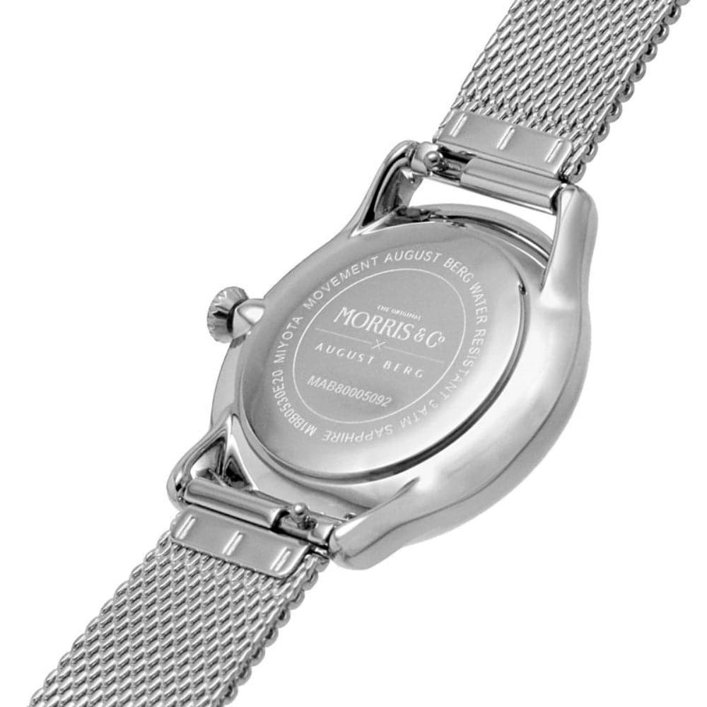 August Berg X Morris & Co. Silver Milanese Strap Unisex Watch M1ST0530E20MSL (30mm) - Elegant Fashion Accessory for Men & Women, Perfect for Office, Date Night & Special Occasions