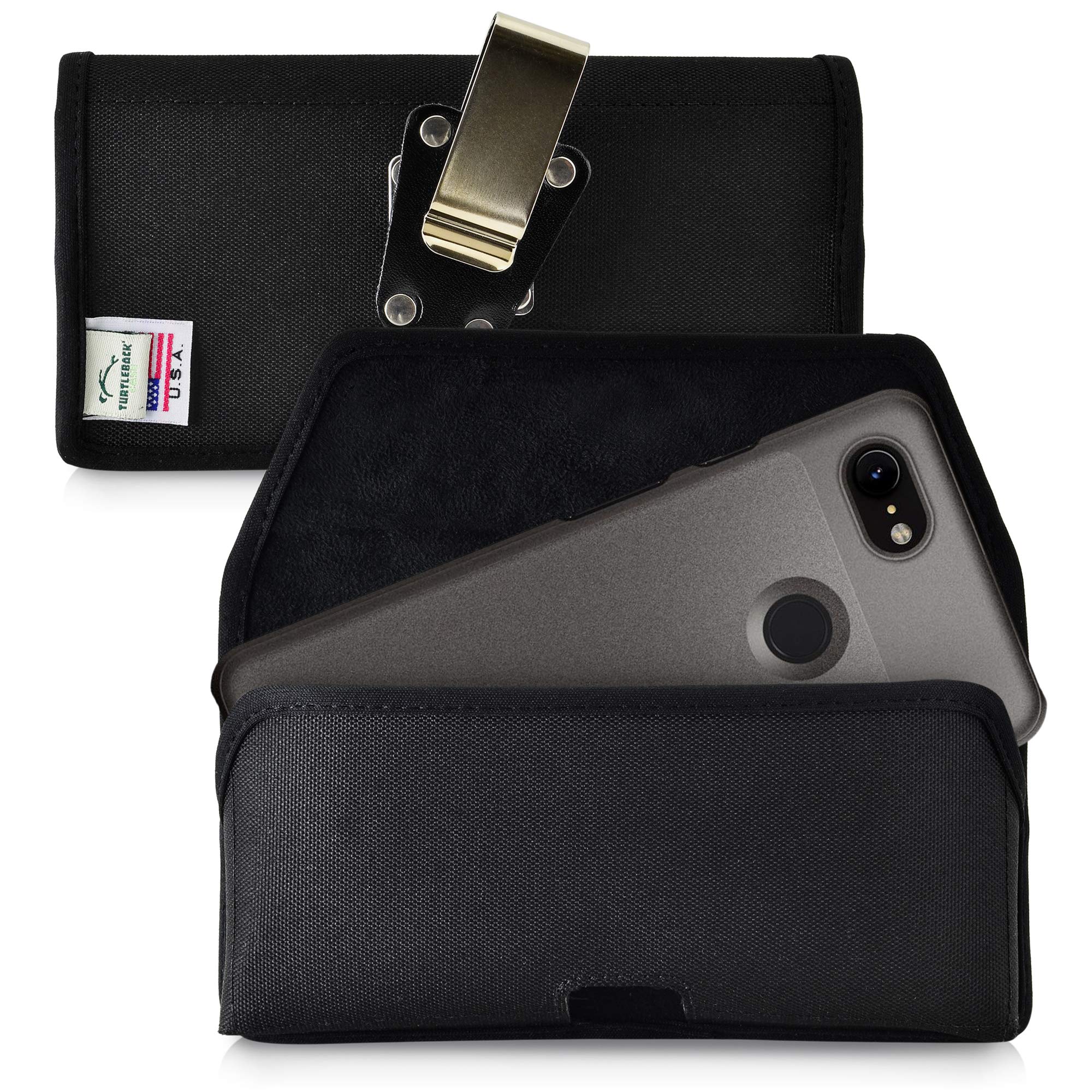 Google Pixel 3 Belt Clip Case (2019) - Heavy Duty Rotating Holster with Nylon Pouch for Horizontal Carry | Perfect for Construction, Security & Outdoor Work