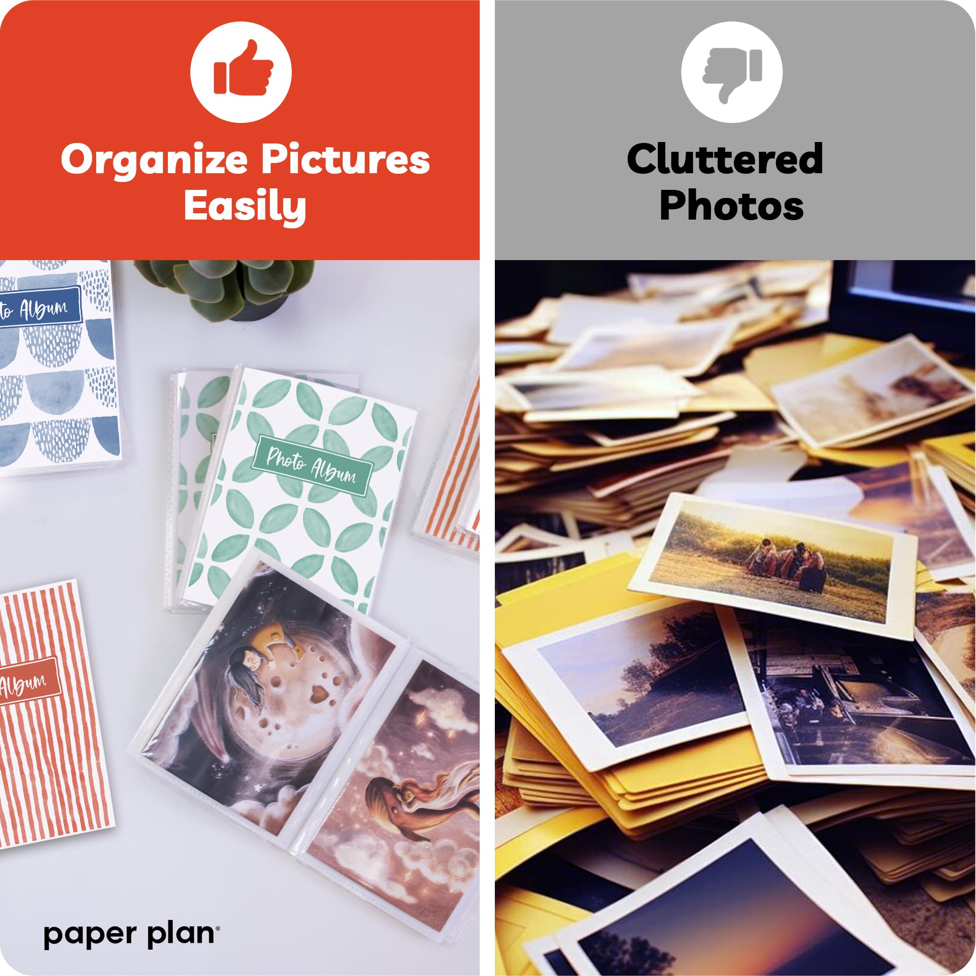 8-Pack Mini Photo Albums for 4x6 Pictures - Holds 36 Photos Each, Compatible with Portrait & Landscape - Perfect for Wedding, Baby, Travel Memories by Paper Plan - Great for Scrapbooking, Gift Giving & Home Decor