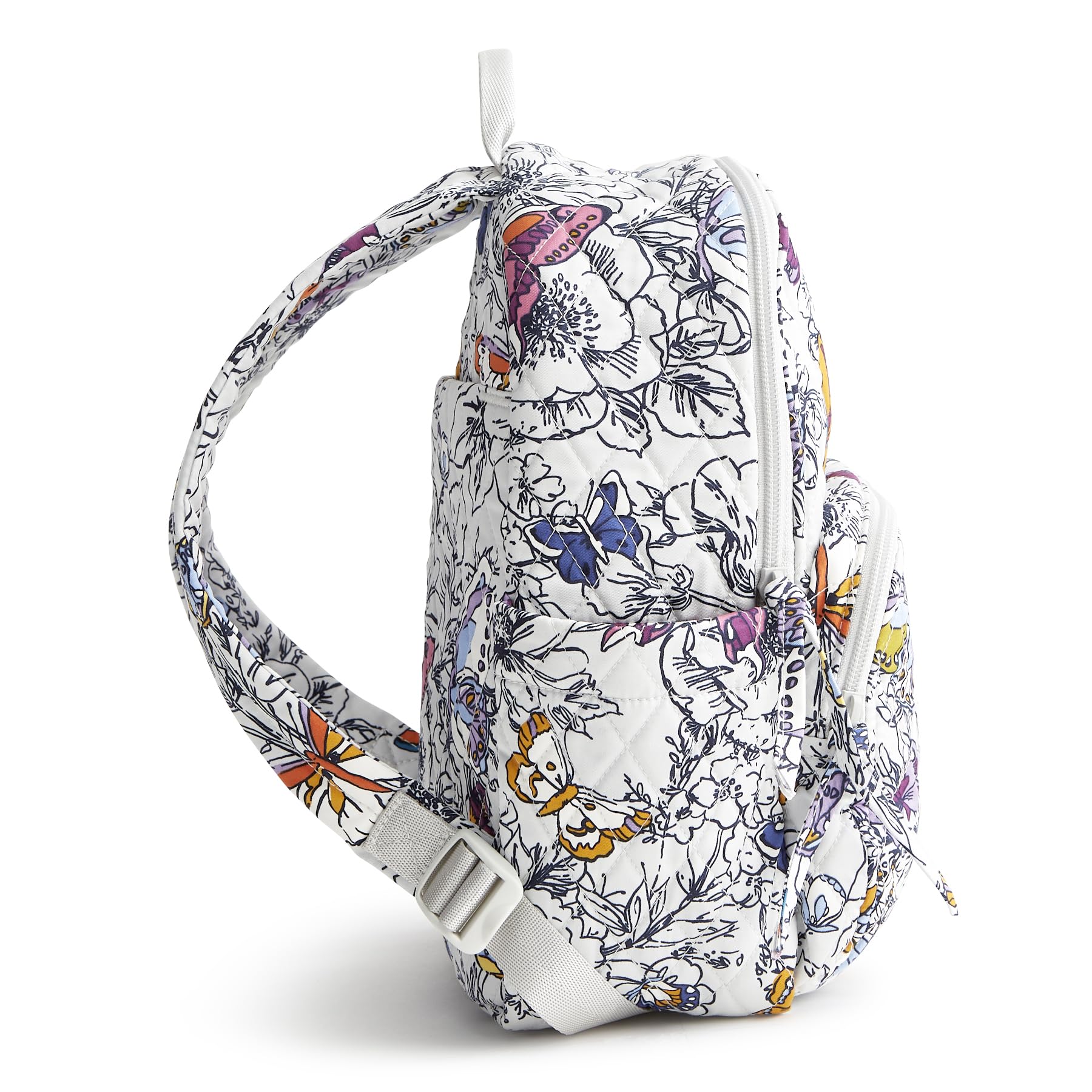 Vera Bradley Women's Small Cotton Banbury Backpack - Premium Quality, Wing + Bloom Floral Design, Lightweight & Durable for School, Work, Travel & Daily Use
