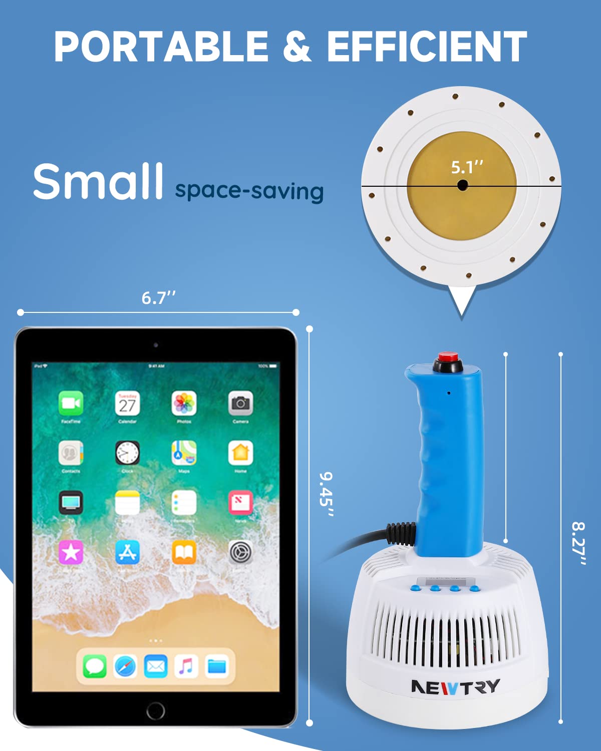 NEWTRY Portable Handheld Electromagnetic Induction Sealer 20-60mm (0.79-2.36 Inch) - Manual Bottle Foil Sealing Machine with UK Plug for Home, Restaurant & Small Business Packaging Needs