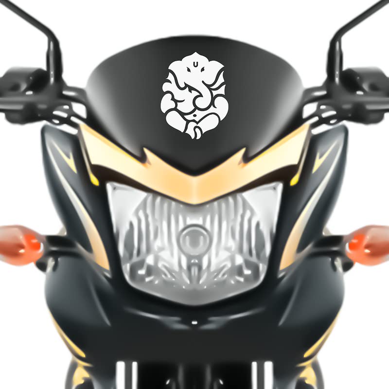 Premium Ganesh Bike Sticker for Motorcycles & Scooters - 6x6 Inch White Vinyl Decal - Waterproof & Durable - Perfect for Racing Bikes, Sports Bikes, and Commuter Scooters - Enhance Your Ride's Style