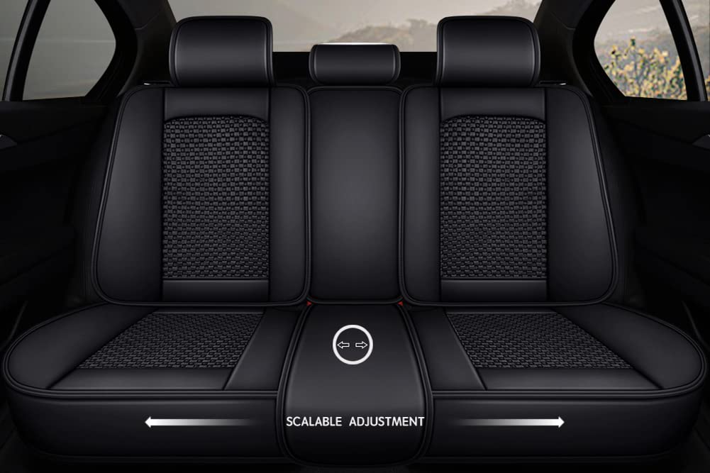 Universal Car Seat Covers with Lumbar Support - 5-Piece Full Set, Breathable & Comfortable Interior Accessories, Airbag Compatible for SUVs, Sedans, and Trucks - Perfect for Daily Commutes, Road Trips, and Family Travel