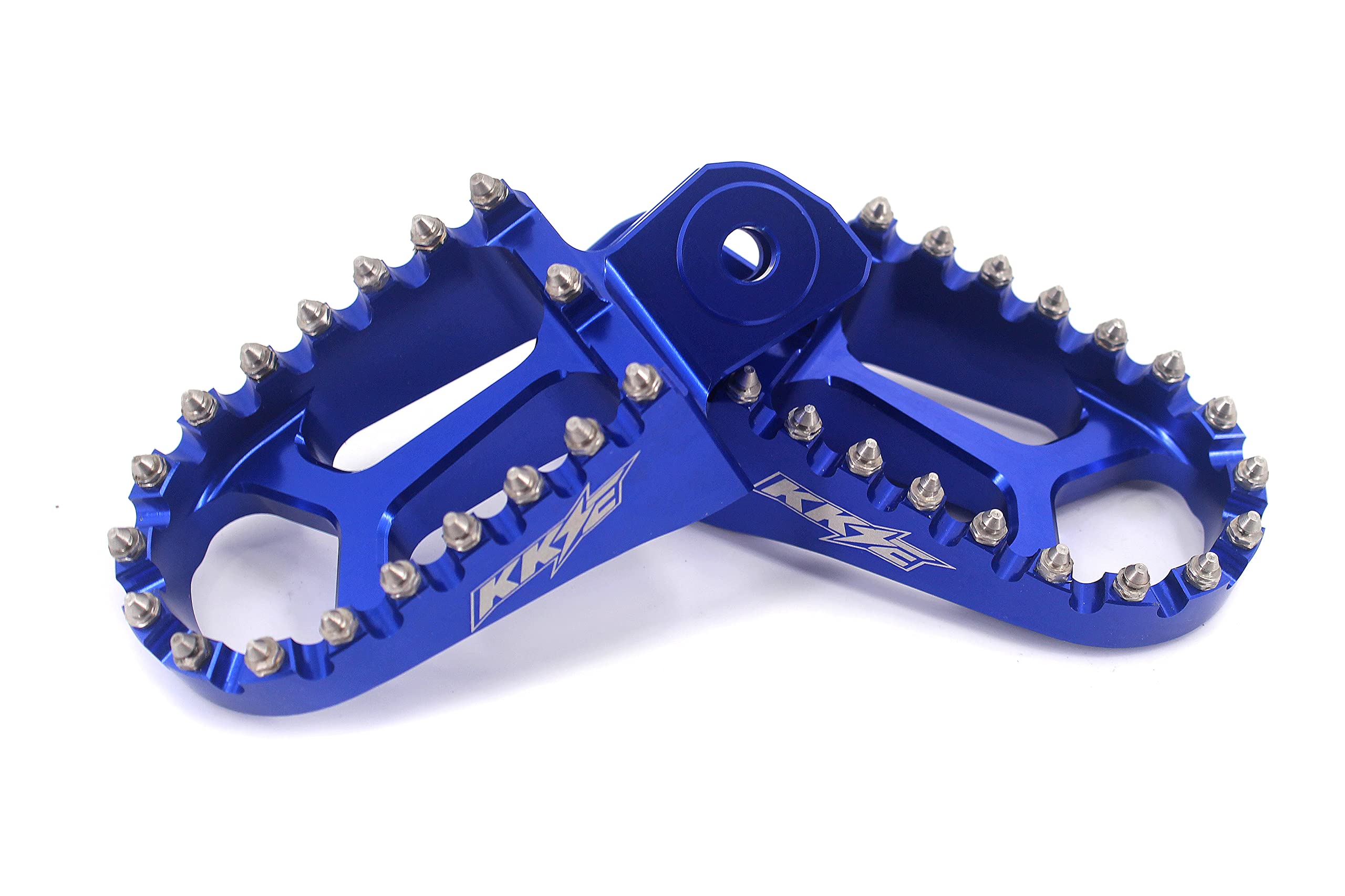 KKE Motorcycle Foot Pegs - Heavy Duty Aluminum Footrest for Sur-Ron Light Bee & Light Bee-X (Blue) - Off-Road Riding, Trail Biking & Dirt Bike Accessories
