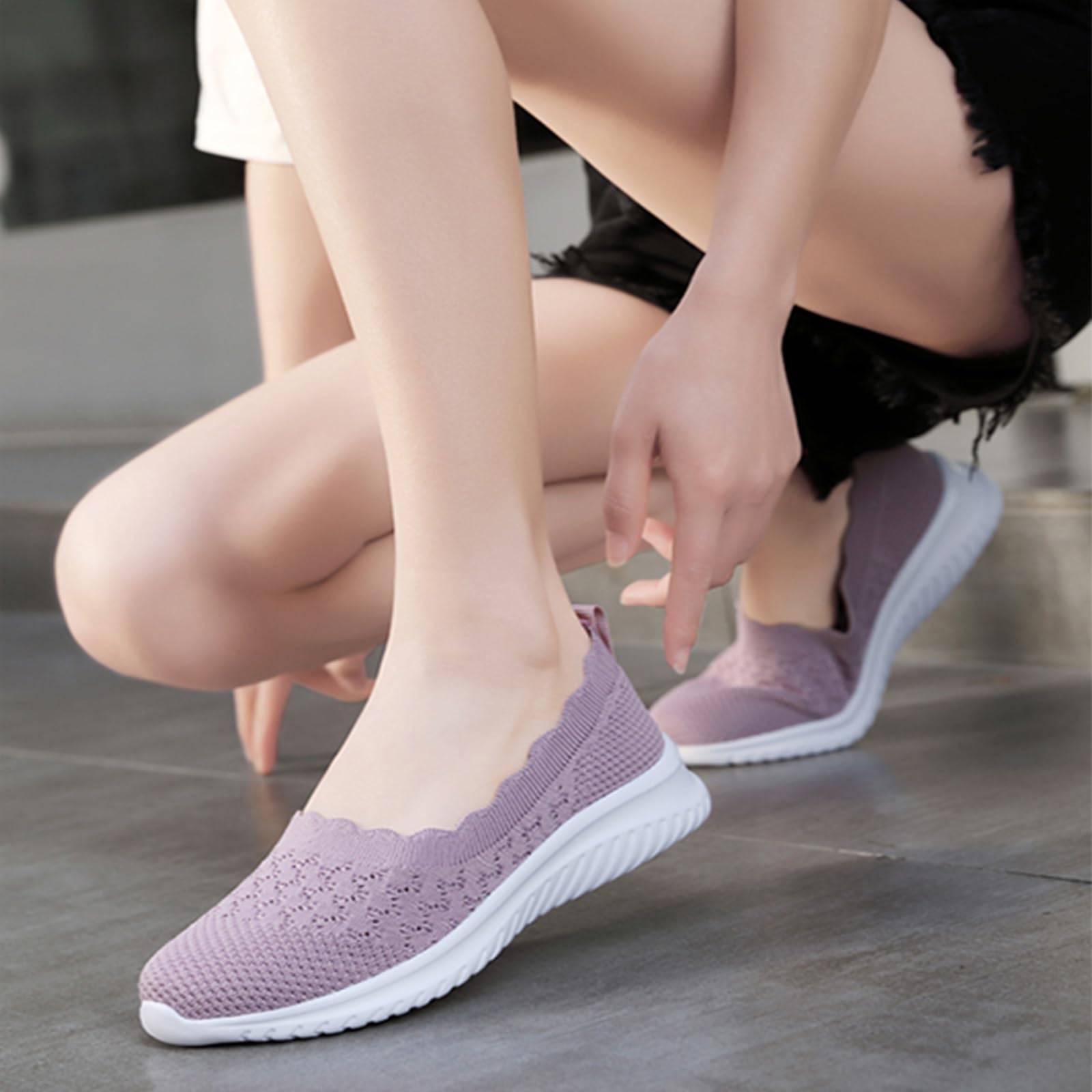 **Women's Breathable Mesh Nursing Flats - Slip On Walking Shoes for Nurses - Lightweight Non-Slip Orthopedic Sneakers for Comfort & Support - Perfect for Hospital Shifts, Long Walks & Everyday Wear**