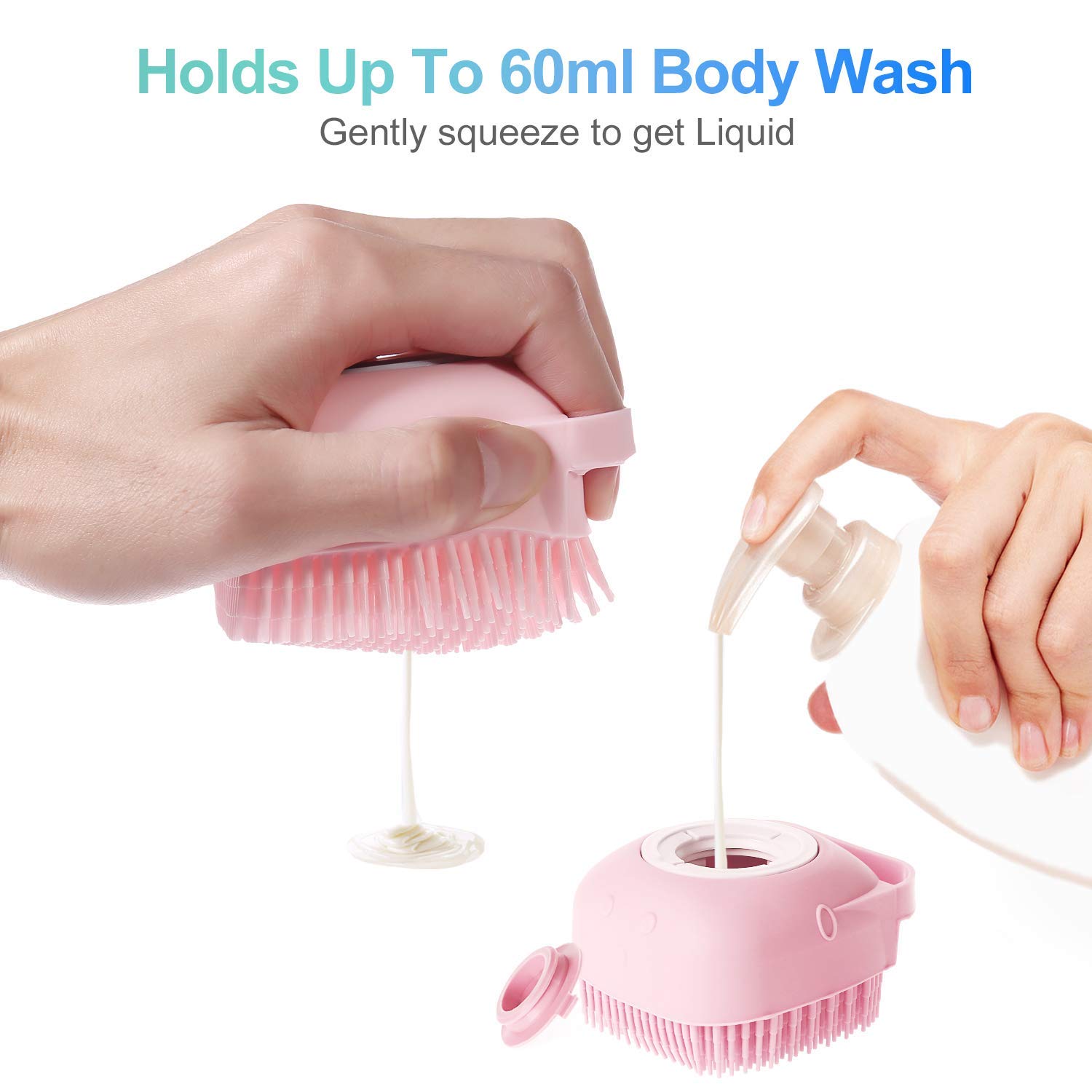 Soft Silicone Bath Brush with Hook - Gentle Body Scrubber for Adults & Babies - Removes Dirt, Exfoliates & Massages - Non-Toxic Shower Brush for Back Cleaning, Bubble Baths and Spa Days - Perfect for Sensitive Skin Care Routines
