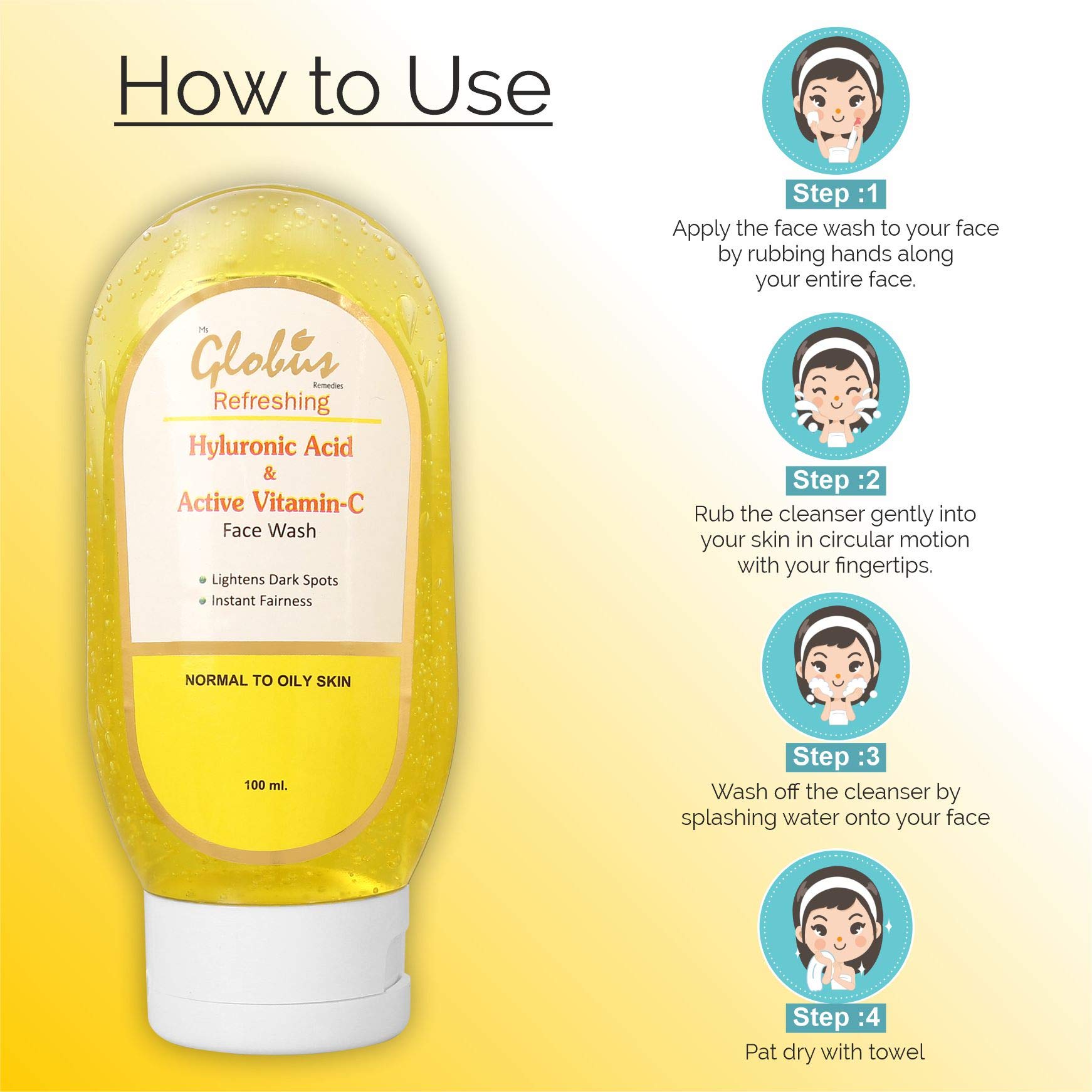 GLOBUS REMEDIES Anti-Acne Face Wash with Glycolic & Salicylic Acid 100ml + Vitamin C & Hyaluronic Acid Brightening Face Wash 100ml Combo Pack | Clears Breakouts & Evens Skin Tone | Perfect for Oily, Acne-Prone Skin & Dull Complexions
