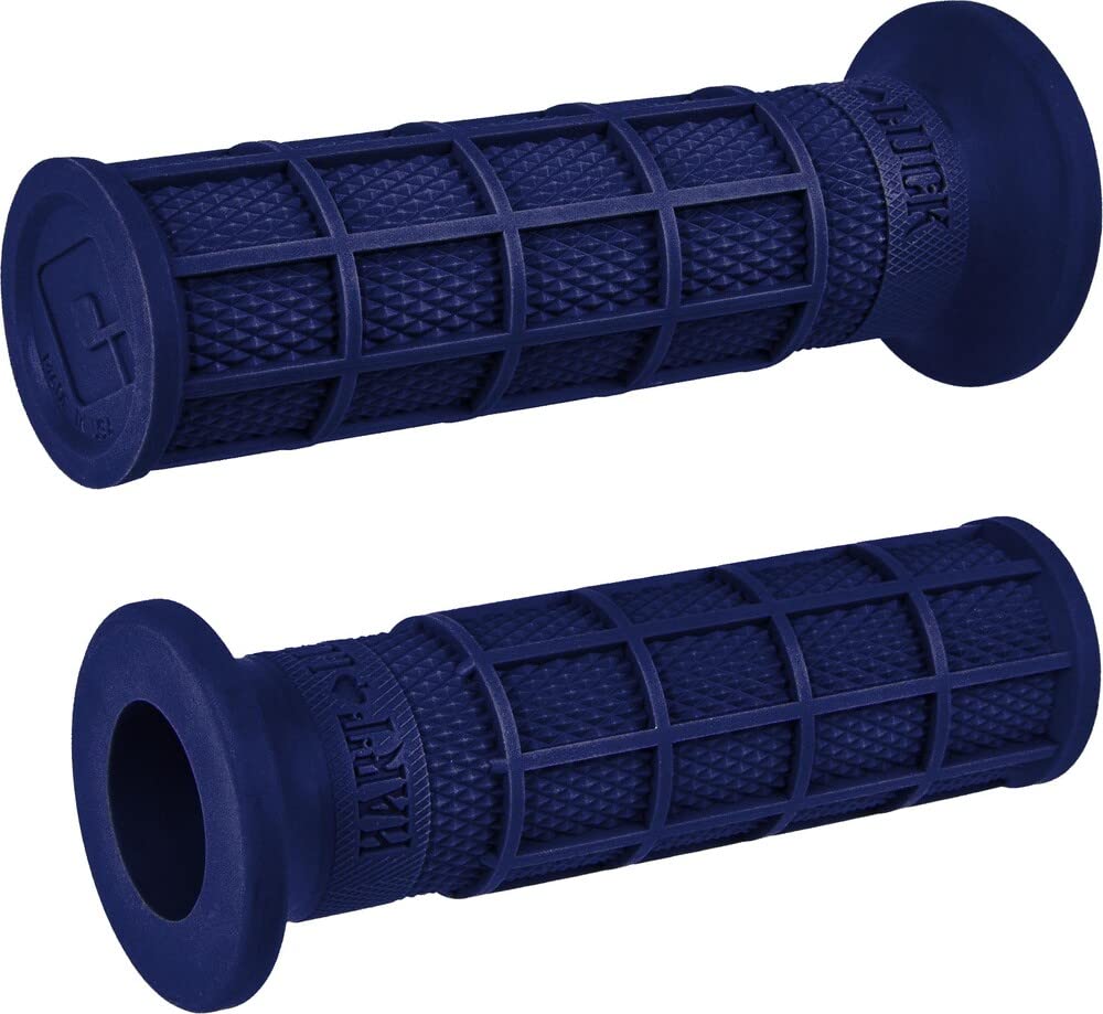 MOTOMXHOUSE ODI Hart-Luck Full-Waffle Slip-On Grips for Motorcycle Handlebars - Blue, 1
