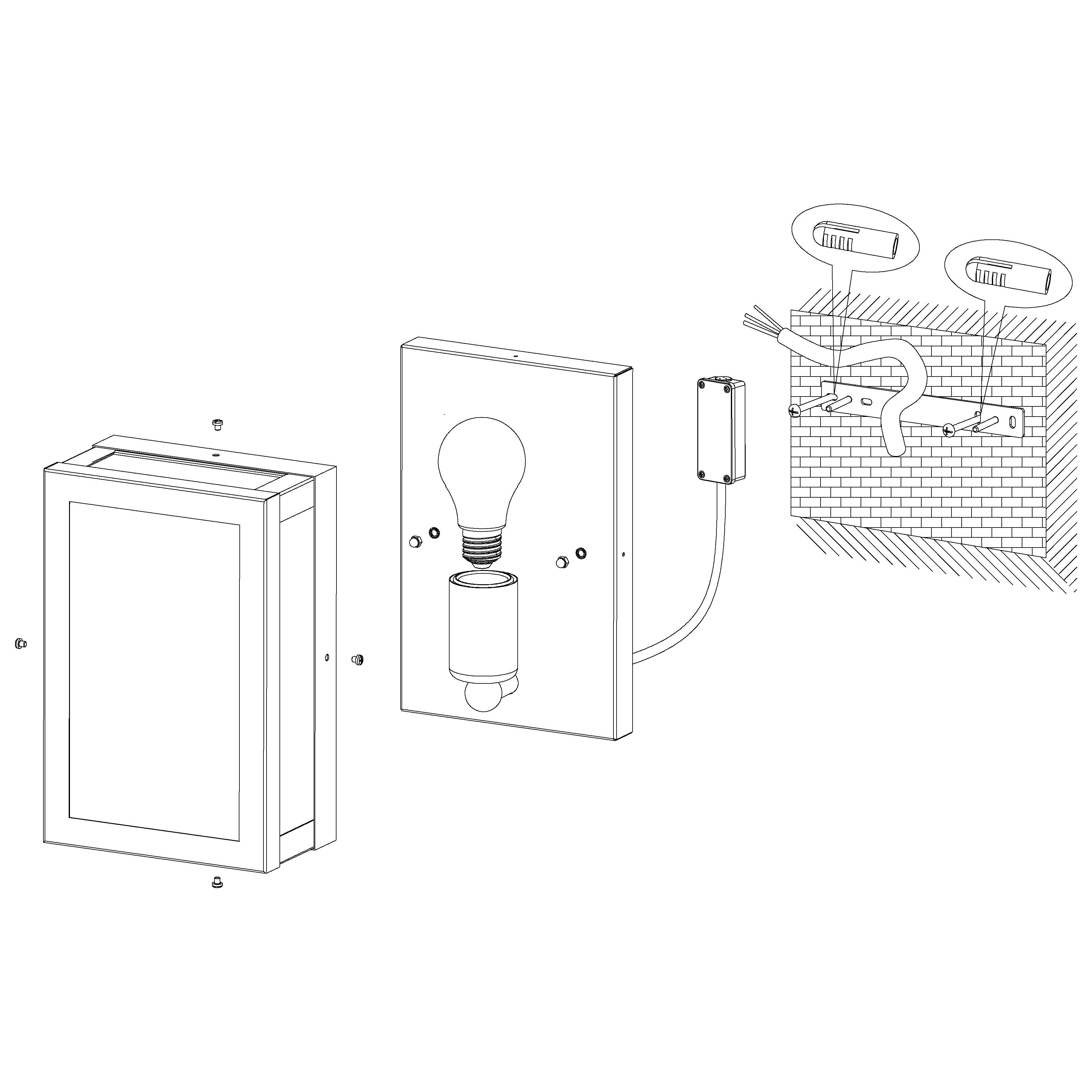 Eglo Alamonte Stainless Steel IP44 Waterproof Outdoor Wall Light - Perfect for Porch, Garden, Patio and Backyard Lighting
