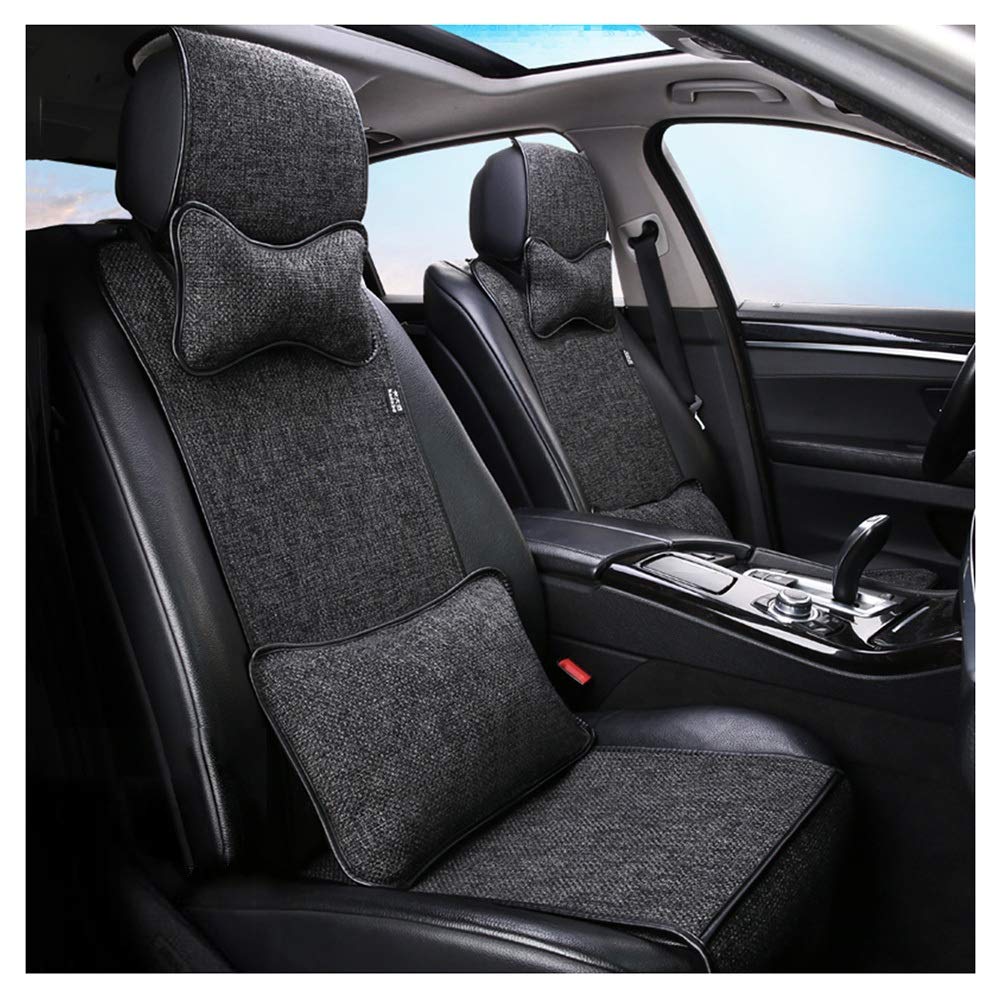 LIXIONG 13-Piece Black Car Interior Seat Cover Protector Set - Breathable Polyester Cooling Pad Mat for Auto & Office Chairs - Perfect for Summer Driving & Office Comfort