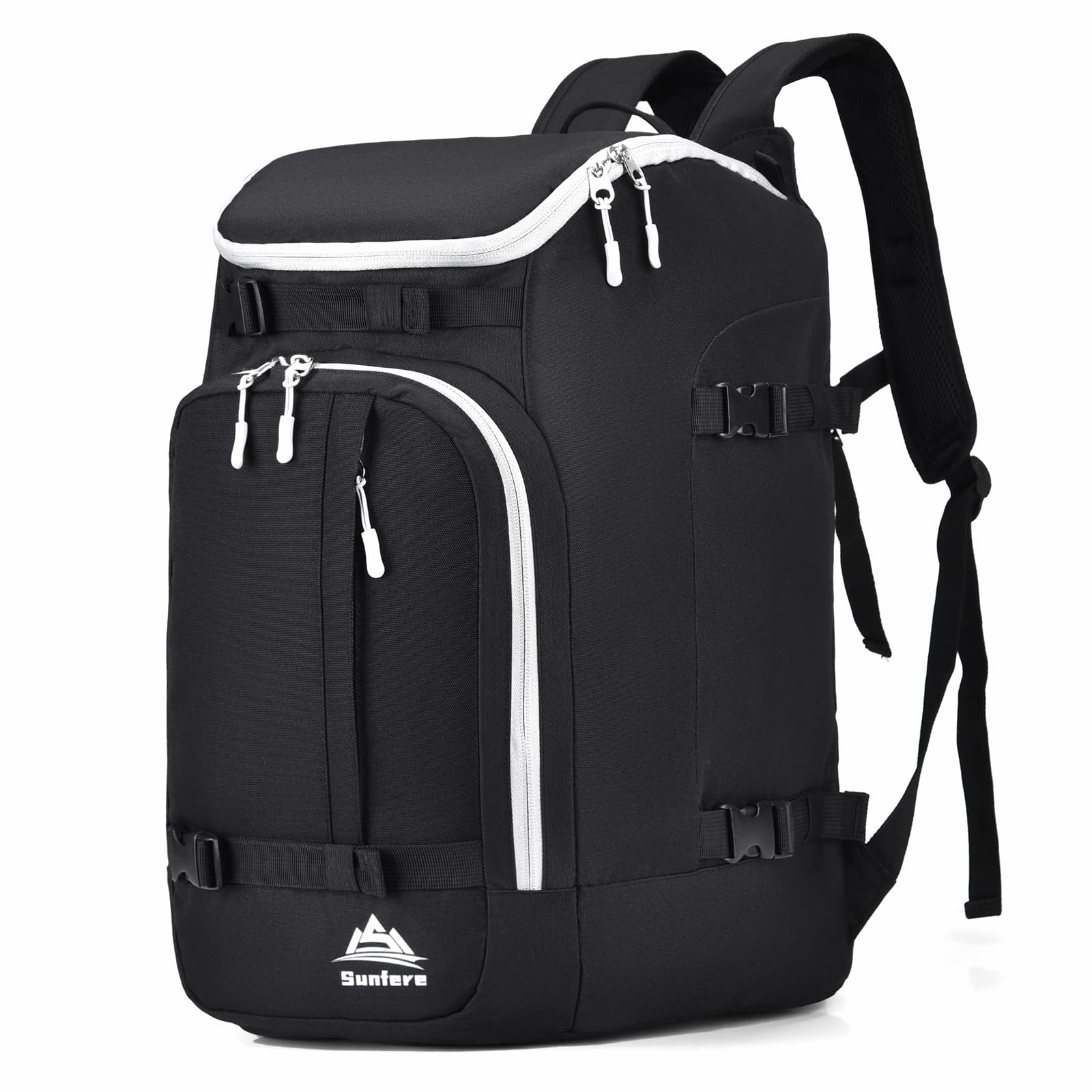 **Black 50L Waterproof Ski Boot Backpack Cooler - Travel Snowboard Luggage for Men & Youth - Fits Ski Helmet, Goggles & Gloves - Perfect for Ski Trips & Winter Sports Gear Storage**