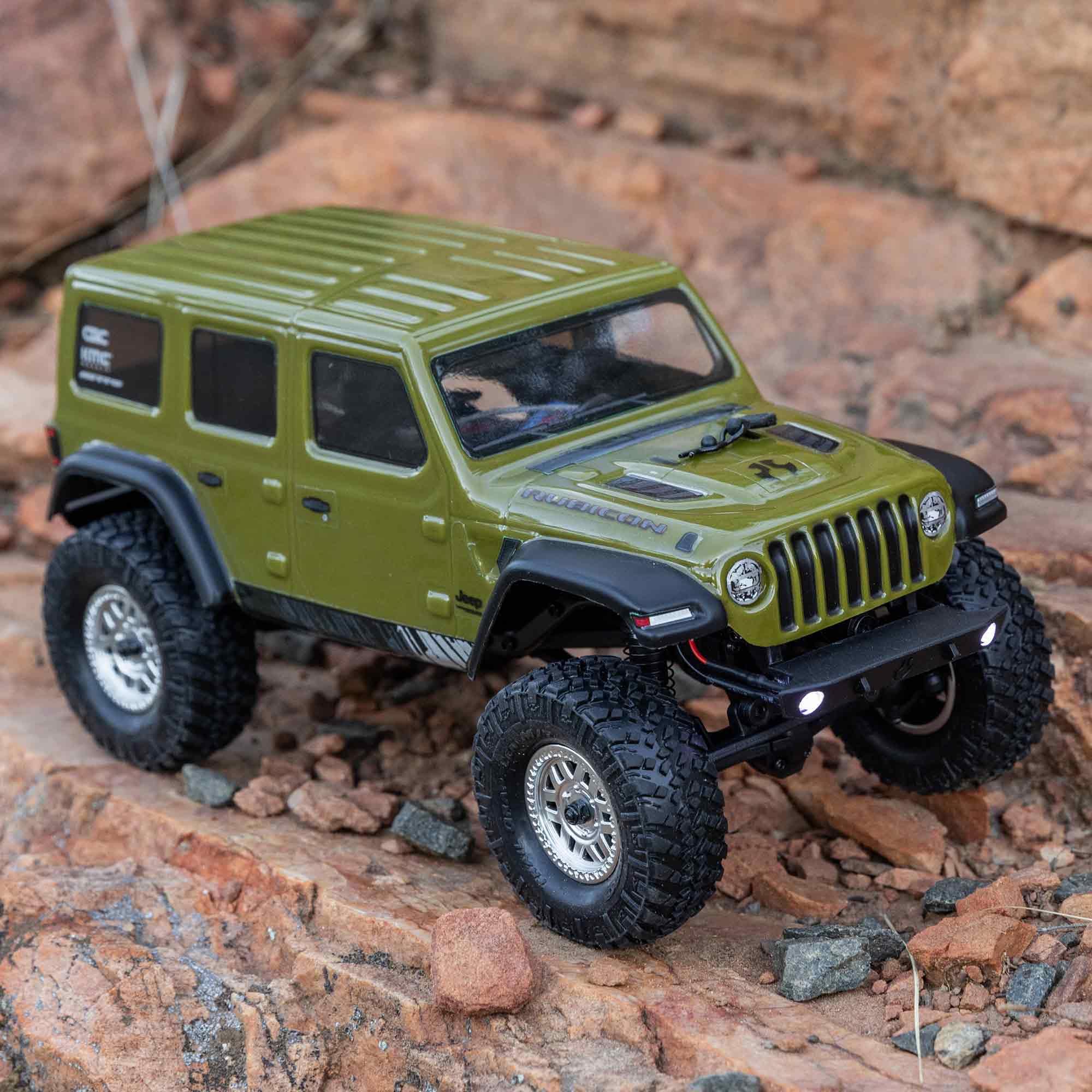 AXIAL SCX24 1/24 Scale 4WD RTR RC Crawler - 2019 Jeep Wrangler JLU CRC (Green) with Battery & Charger | Off-Road Rock Crawling, Trail Adventures & Backyard Fun