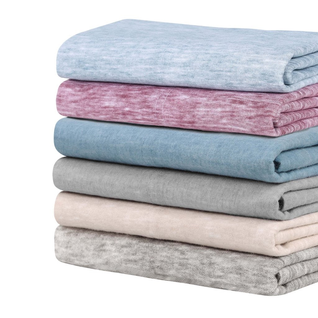 Premium Melange Flannel Cotton Two-Toned Brushed Pillowcases Set of 2 - Soft & Cozy for Winter Nights - Perfect for Bedroom, Guest Room & Home Decor