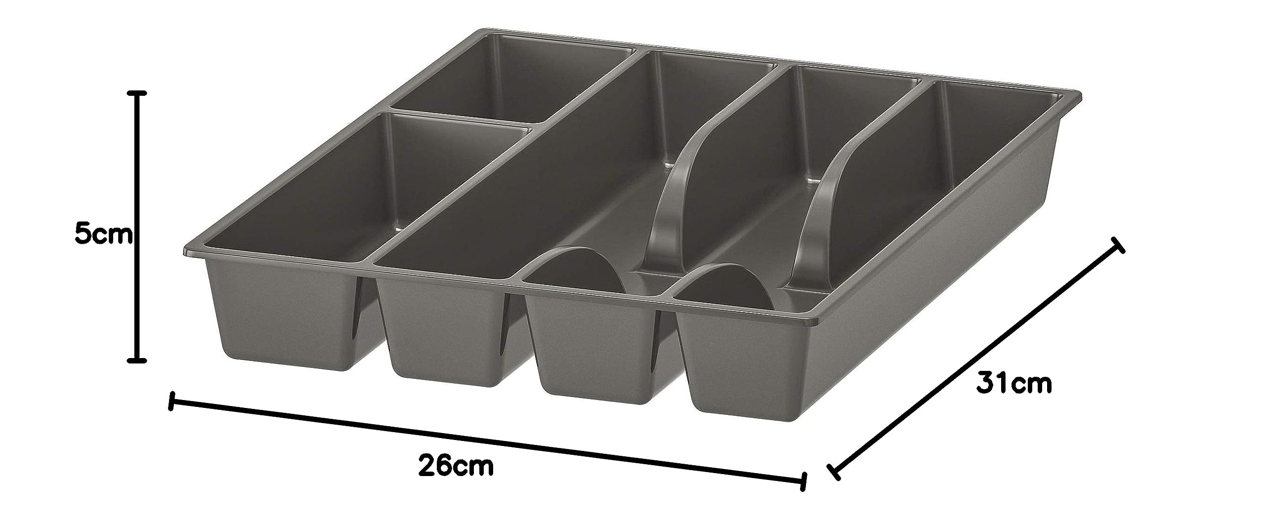 Ikea Cutlery Tray Organizer - 2 Pack Grey Drawer Insert (31x26 cm) for Kitchen Utensils & Silverware Storage - Perfect for Drawers and Cabinets Organization