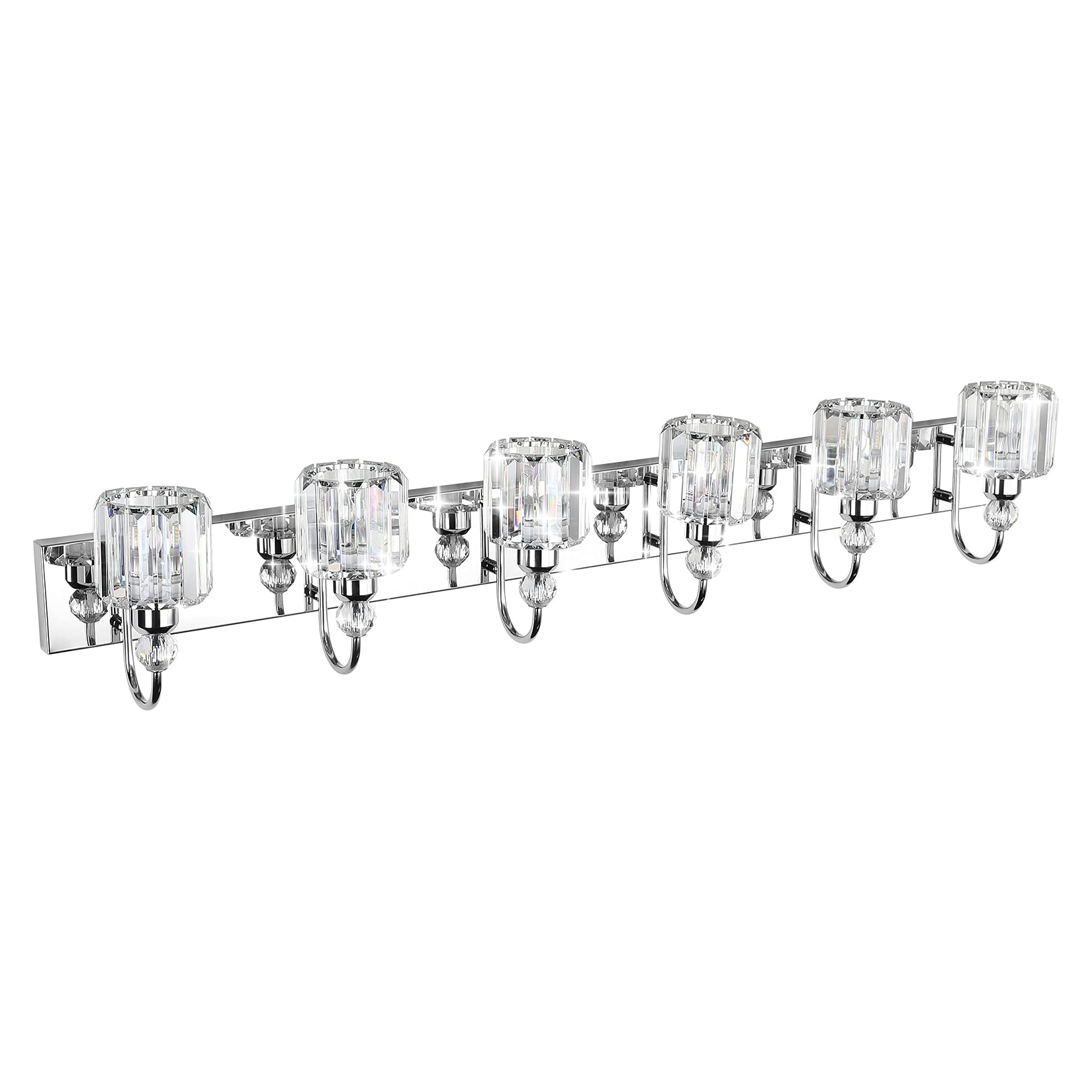 Ralbay Modern LED Crystal Bathroom Vanity Lights - Stainless Steel Mirror Lighting Fixtures for Bathroom Makeup & Vanity Area - Perfect for Home, Hotel, Spa Decor