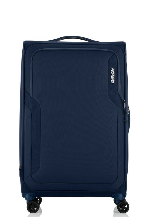 American Tourister Applite 5.0 82/31 Expandable Carry-On Luggage - Navy Blue Spinner Suitcase for Travel, Business & Weekend Getaways