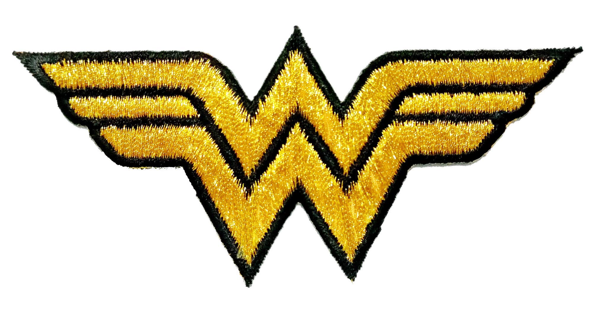 Wonder Woman Embroidered Iron-On Patch - Gold Superhero Logo for Cosplay, Jackets & Backpacks | DC Comics Merchandise