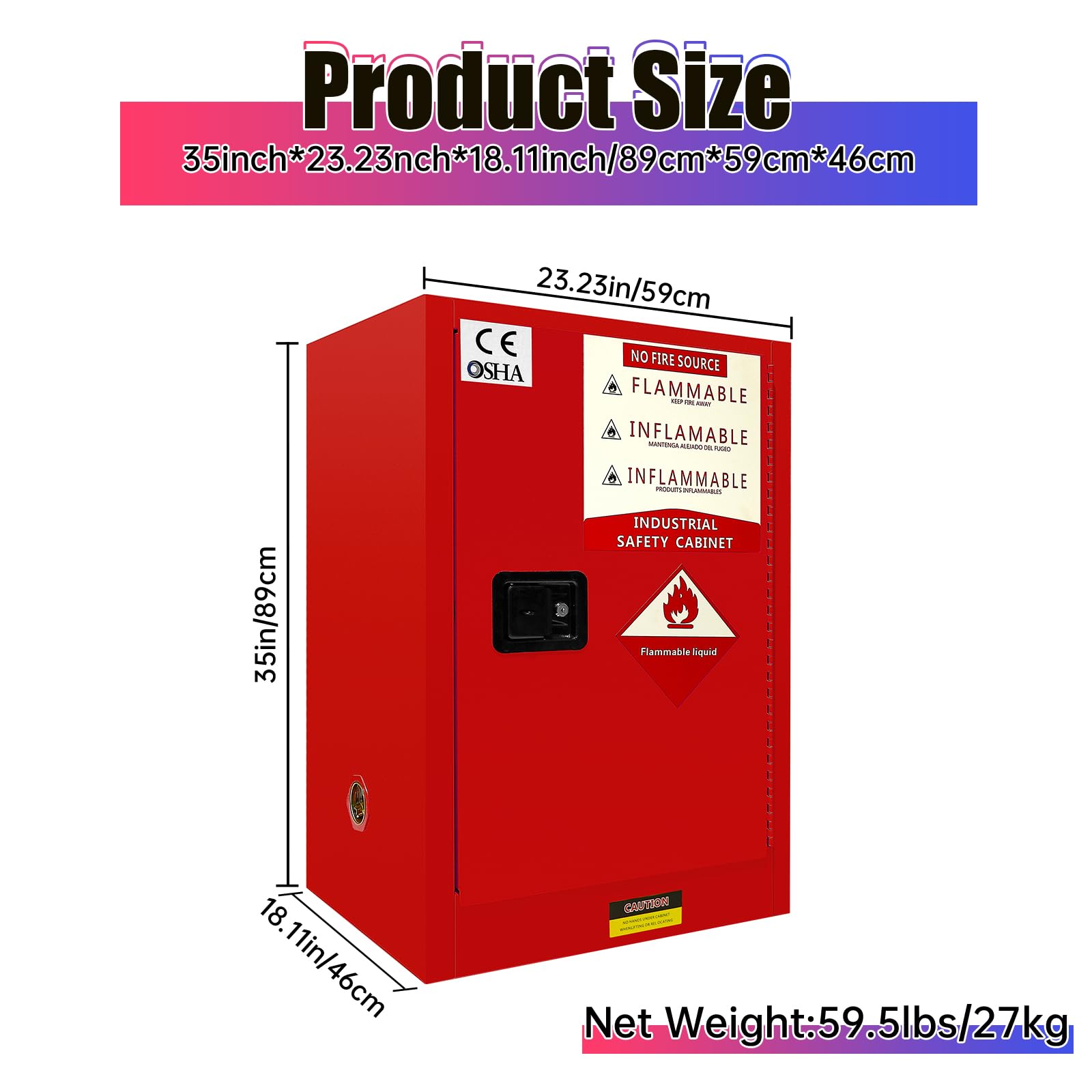 12 Gallon Flammable Safety Storage Cabinet - 35