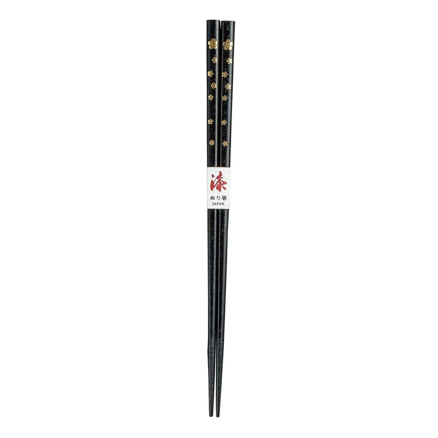 Premium Non-Slip Lacquered Wood Japanese Chopsticks - Elegant Black & Gold Design for Sushi, Asian Cuisine & Home Dining