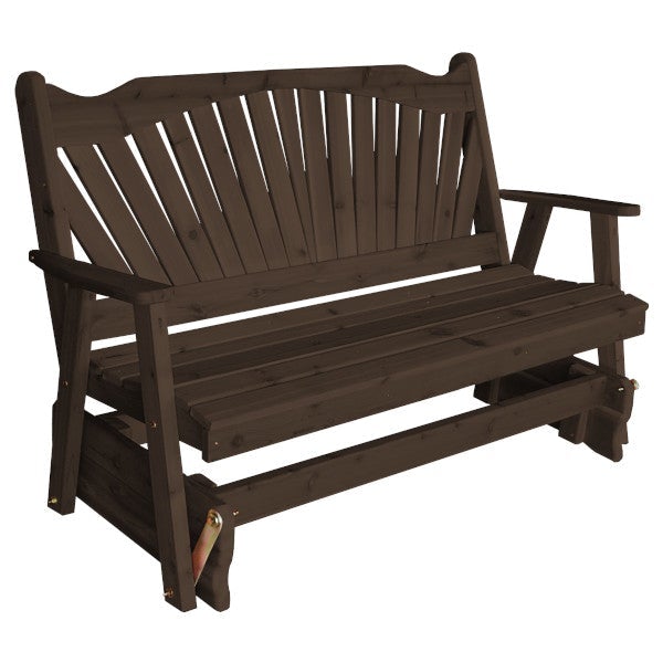 Premium Western Red Cedar Fanback Glider - Handcrafted Outdoor Rocking Chair for Patio, Garden & Porch - Perfect for Relaxing, Reading & Enjoying Nature