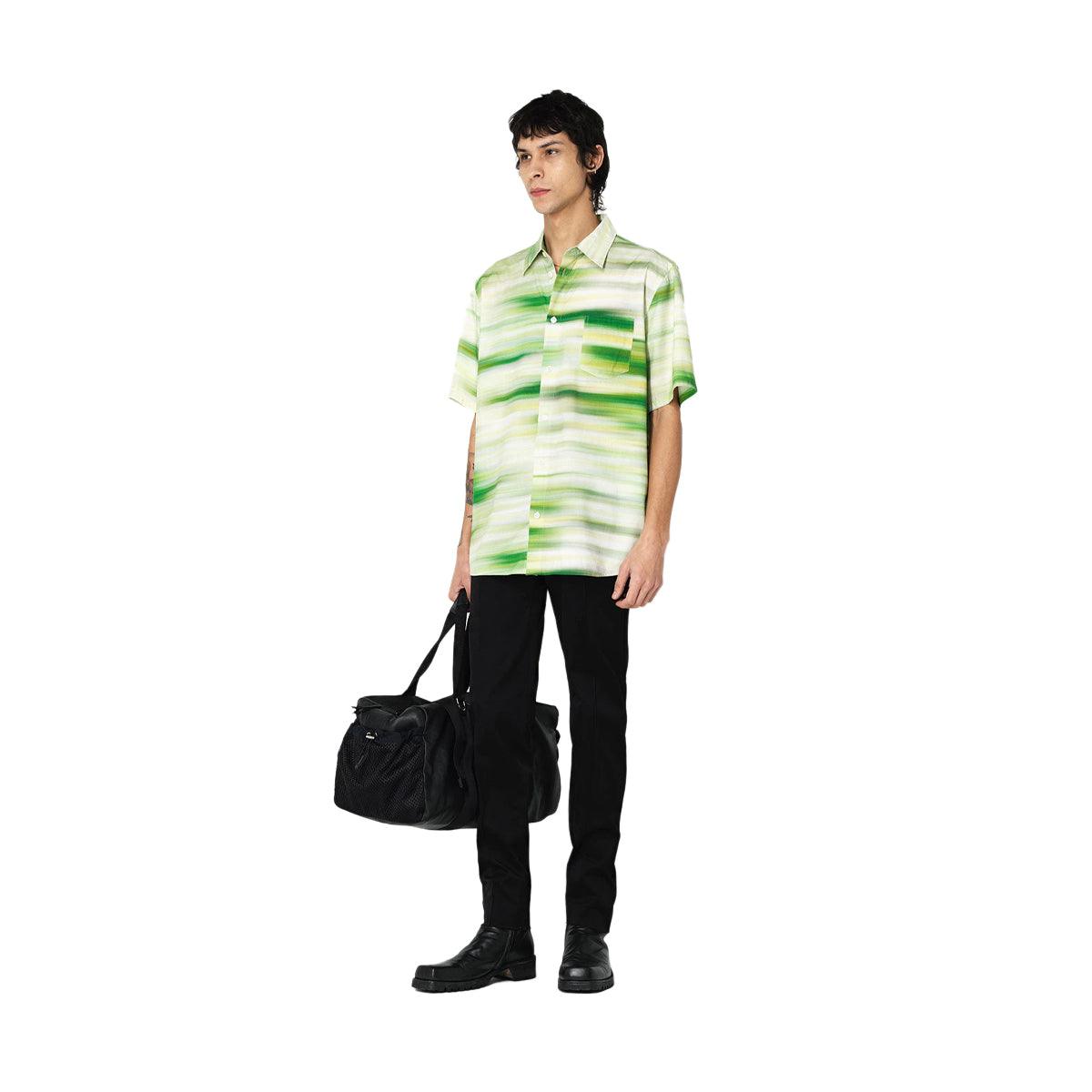 Stylish Cloak Short Sleeve Shirt 'Motion Meadow' Print - Trendy Casual Wear for Men & Women | Perfect for Summer Outings, Beach Trips, and Street Fashion