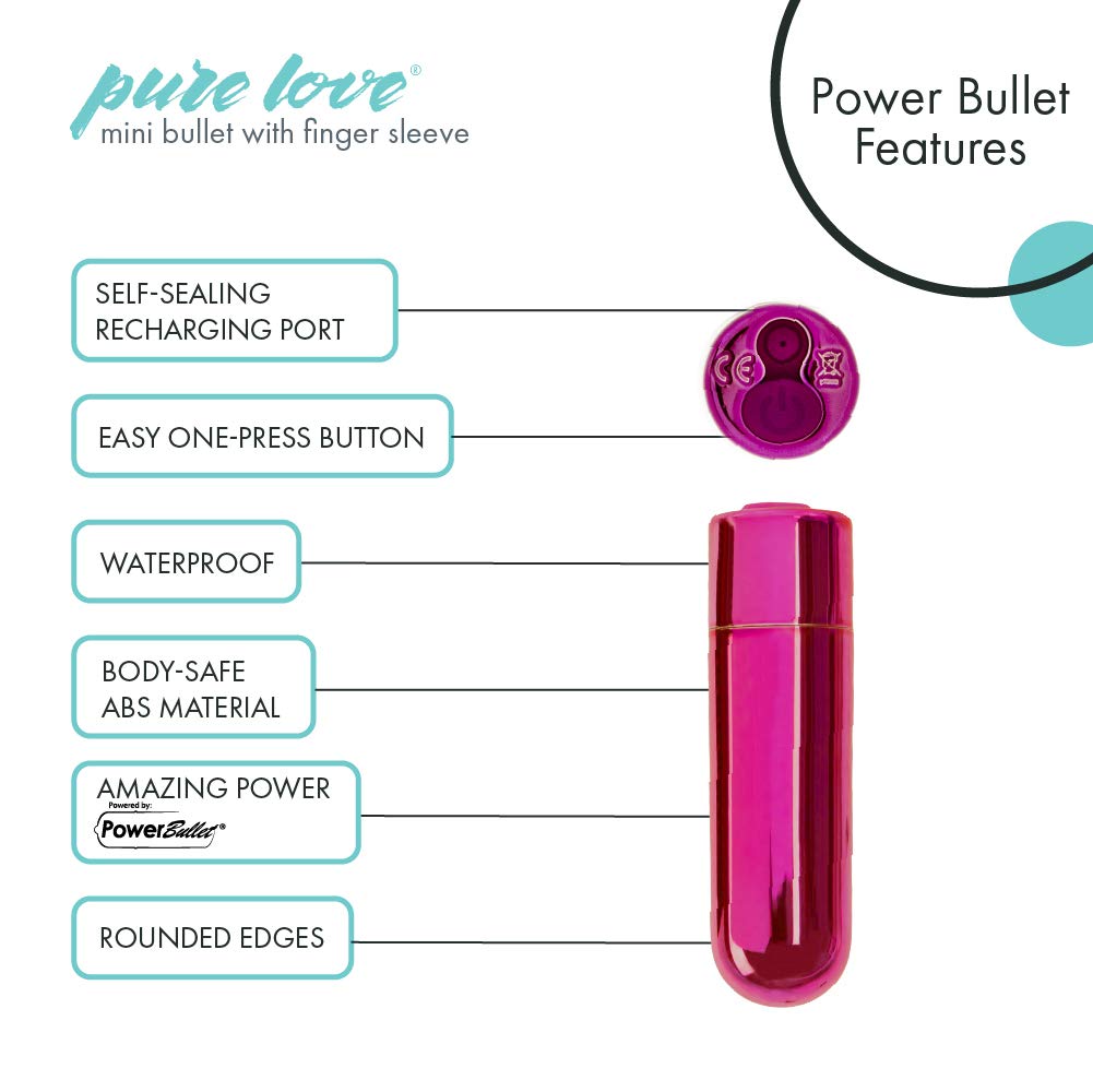 Pure Love Portable Finger Vibrator - Rechargeable & Waterproof Personal Massager for Women, Pink | Perfect for Travel, Relaxation & Intimate Moments