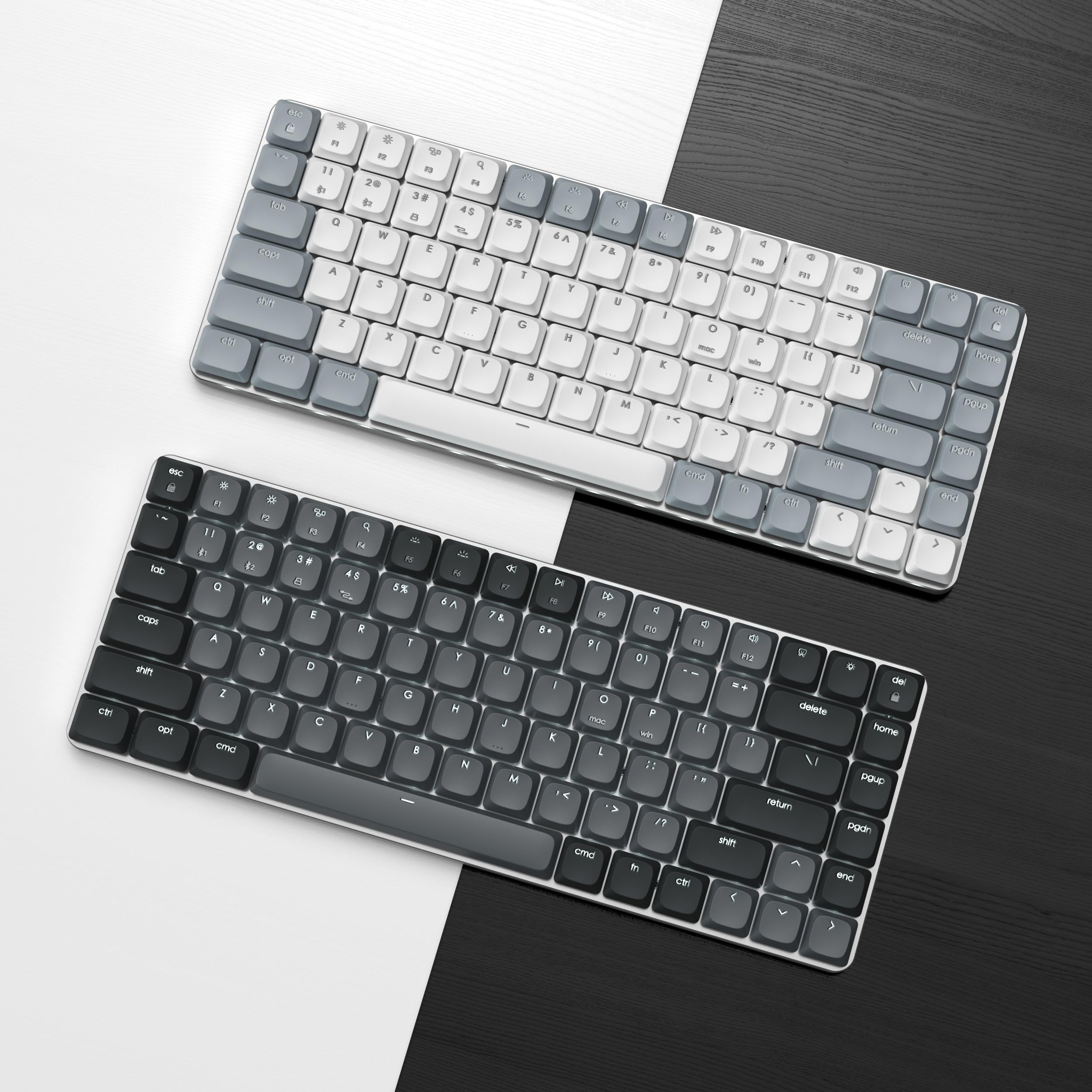 Satechi SM1 75% Mechanical Keyboard - Bluetooth Wireless LED Backlit Gaming Keyboard (84 Keys Compact Design) for Mac & Windows - Dark Gray/Gray | Perfect for Office Work, Gaming & Programming