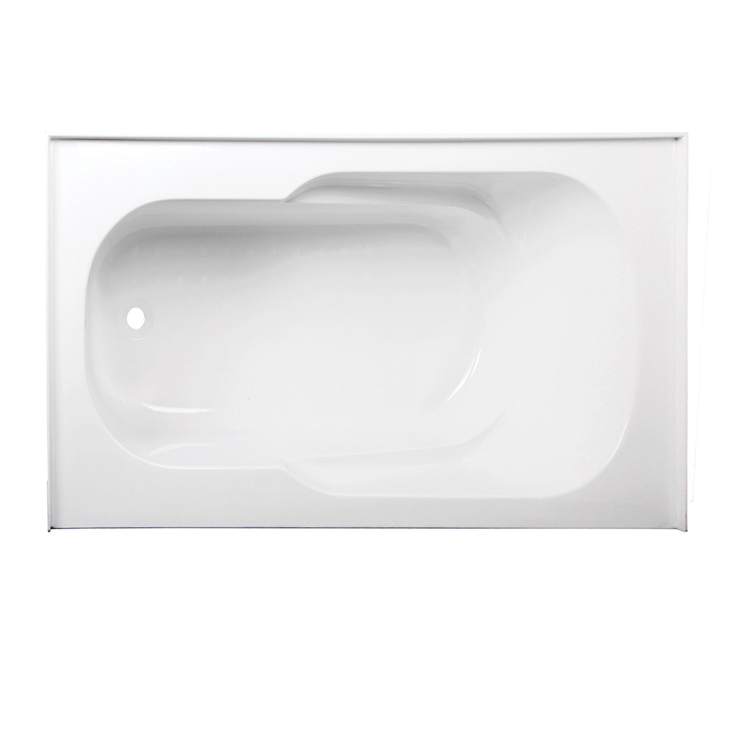 Aqua Eden VTAP603216L 60 Inch Acrylic Rectangular 3-Wall Alcove Bathtub with Anti-Slip Surface & Left Drain - Glossy White for Modern Bathroom & Spa Relaxation