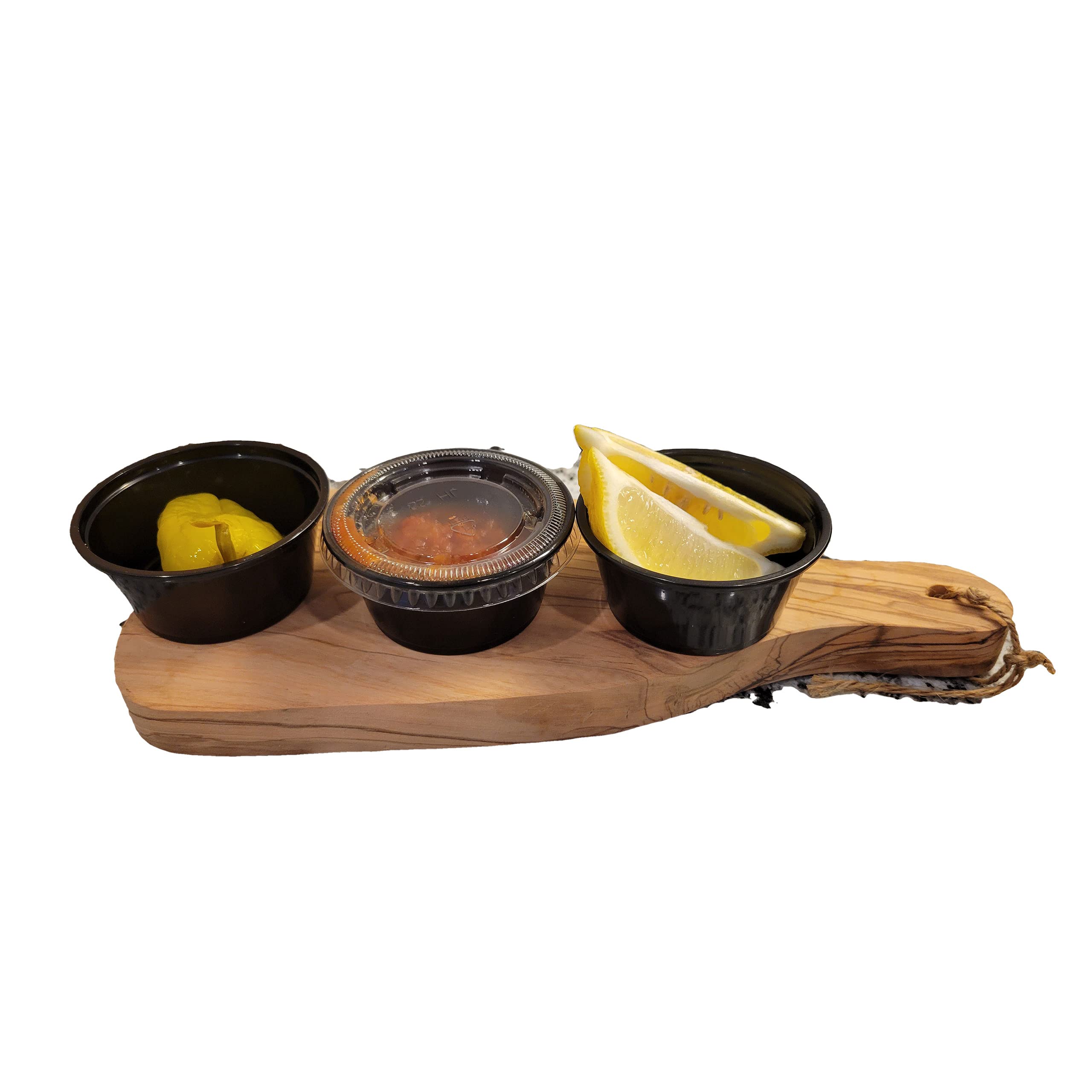 Disposable Black Portion Cups with Clear Lids - 2oz Small Plastic Containers for Meal Prep, Portion Control, Salad Dressing & Medicine Storage | BPA-Free Condiment Cups (2500-Pack) - Perfect for Restaurants, Catering, Food Service & Home Kitchen Organization