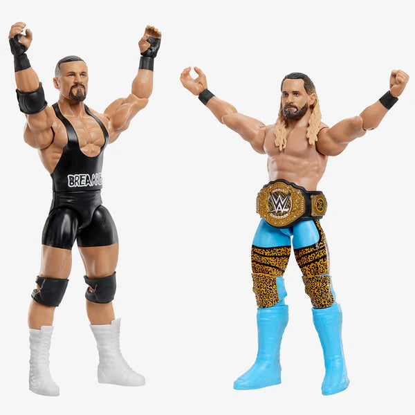 WWE Main Event Series Bron Breakker & Seth Rollins Action Figures – Collectible Wrestling Toys for Kids & Adults, Perfect for Display & Play Battles
