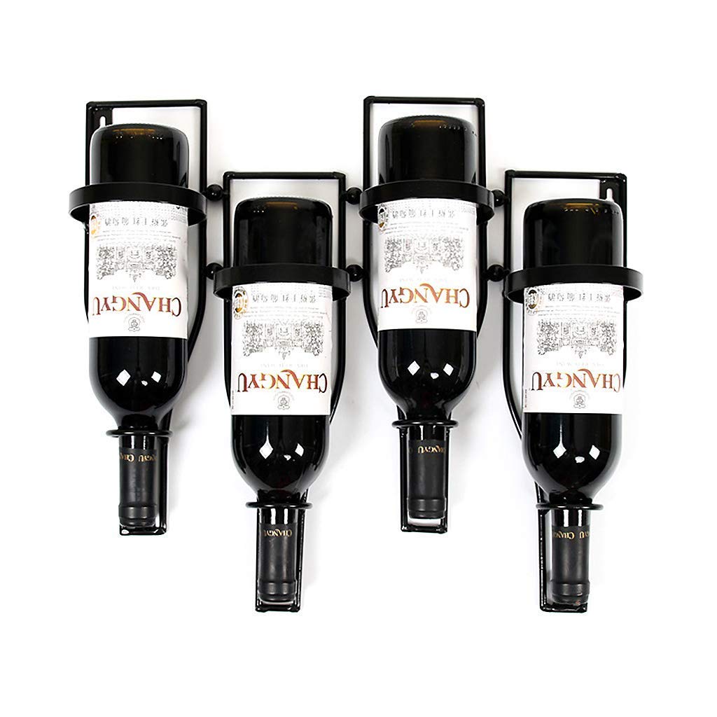 FCXBQ Wrought Iron Wall-Mounted Wine Rack - Inverted Wine Holder for Safe & Stable Wine Storage - Perfect for Kitchen, Dining Room & Home Decor