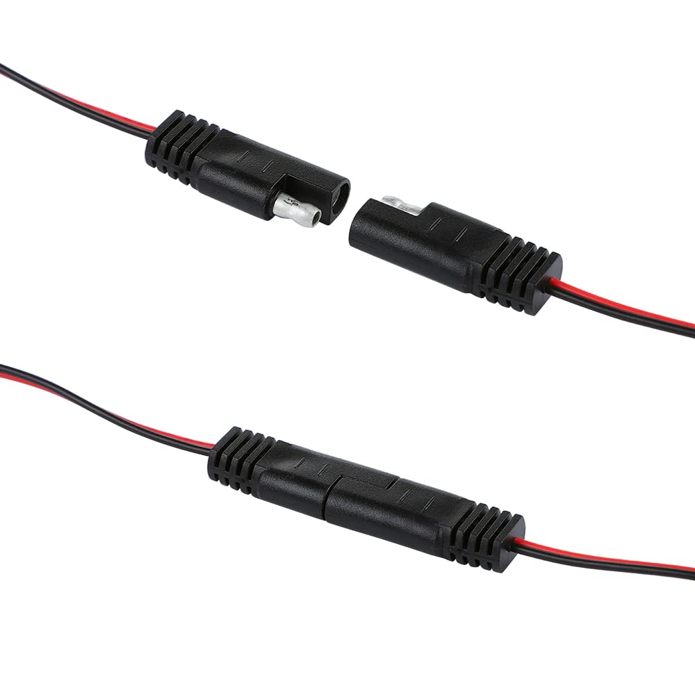 12V 2FT Battery Charger Cable with Alligator Clips & Cigarette Lighter Adapter - O-Ring to SAE Power Cord for Solar Panels, Car Inverters, Battery Chargers - Perfect for RV, Boat, and Off-Grid Power Supply