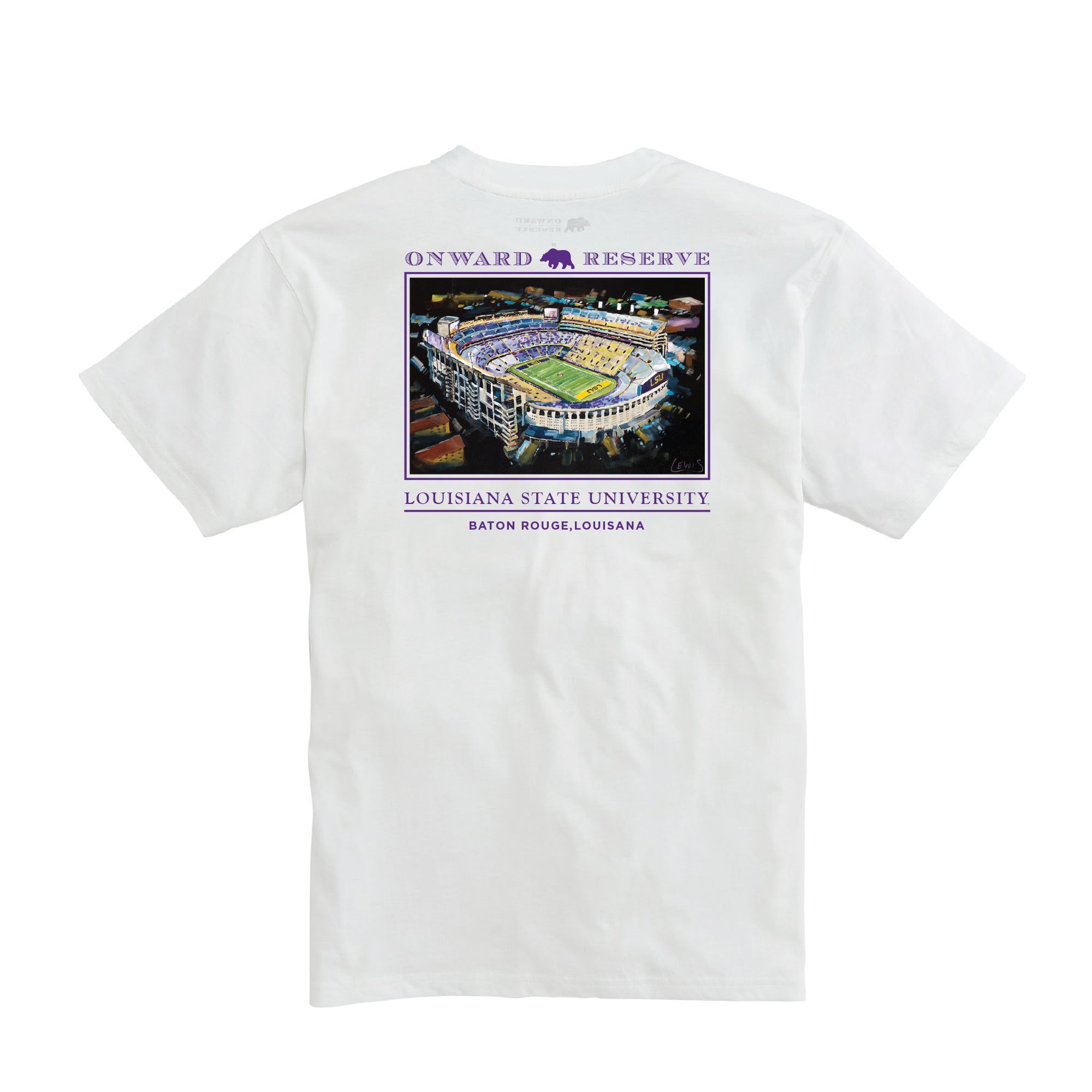 Lewis Tiger Stadium Tee - Vintage College Football T-Shirt for Men & Women - Perfect for Game Day, Tailgating, and Casual Wear