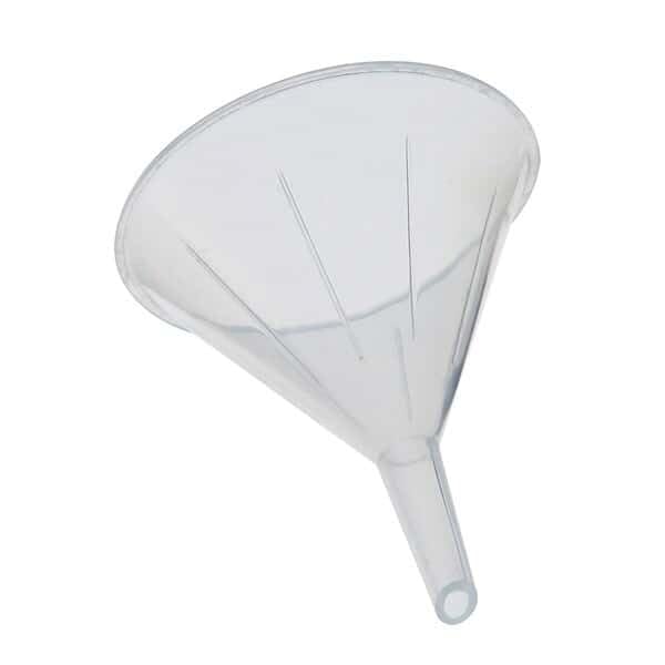 Cole-Parmer 40mL Utility Funnel - Pack of 12 - Durable Plastic Lab Funnel for Chemistry, Homebrewing & DIY Projects