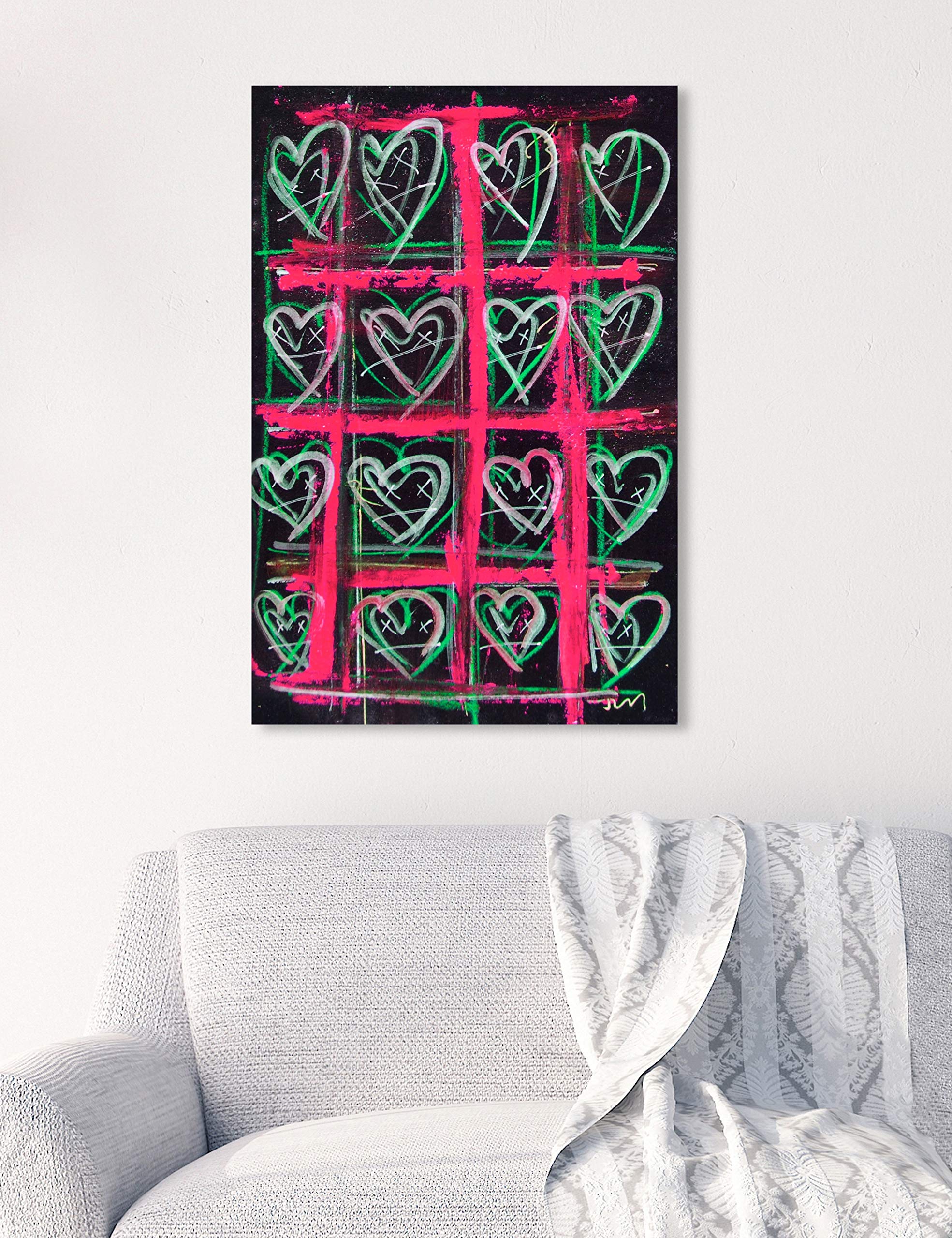 Oliver Gal Artist Co. 'Vermelho' Fashion Glam Wall Art Canvas Print - 16x24 Inches Pink & Black Home Decor - Perfect for Living Room, Bedroom & Office Wall Decoration