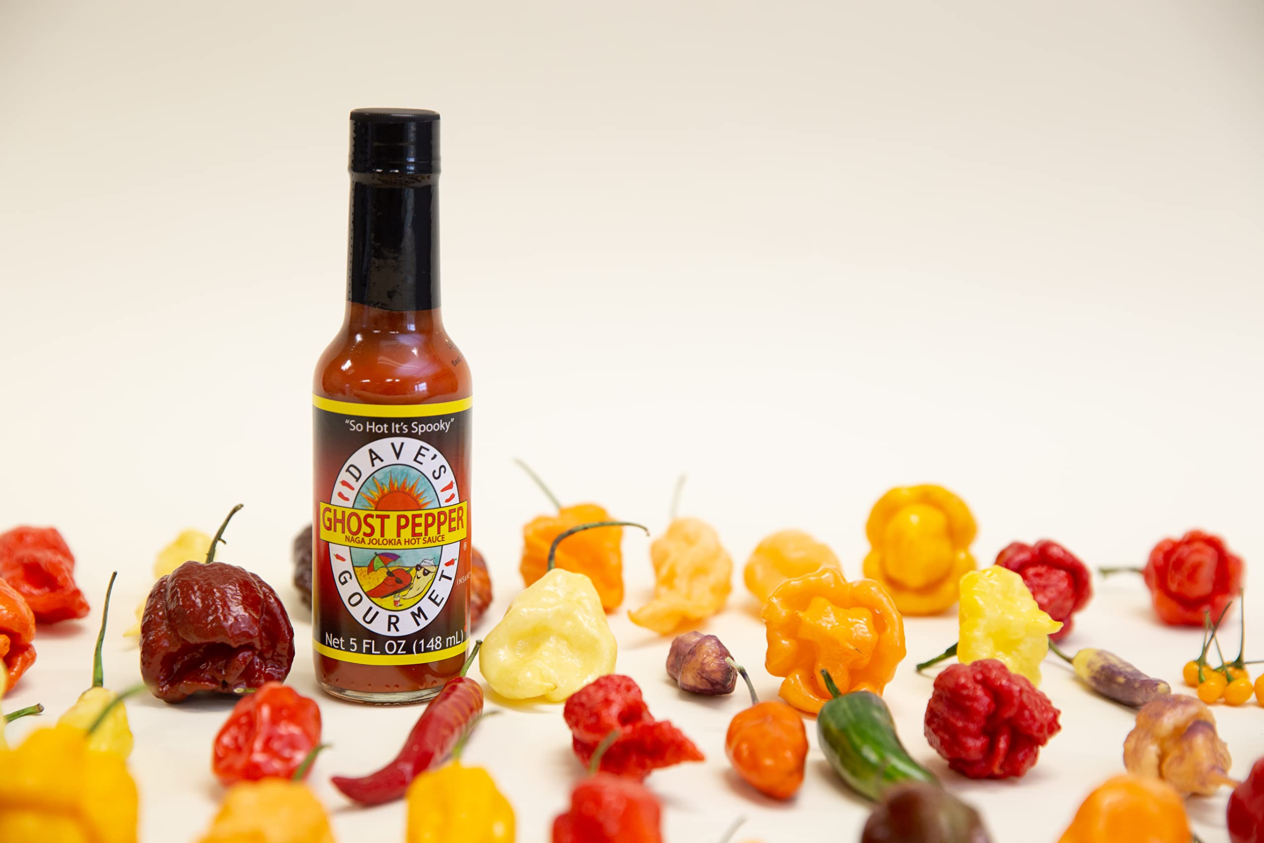 Dave's Gourmet Ghost Pepper Naga Jolokia Hot Sauce - Extra Hot Flavor - 3 Pack (10oz Bottles) - Perfect for Wings, Tacos, Burgers & Spicy Food Lovers