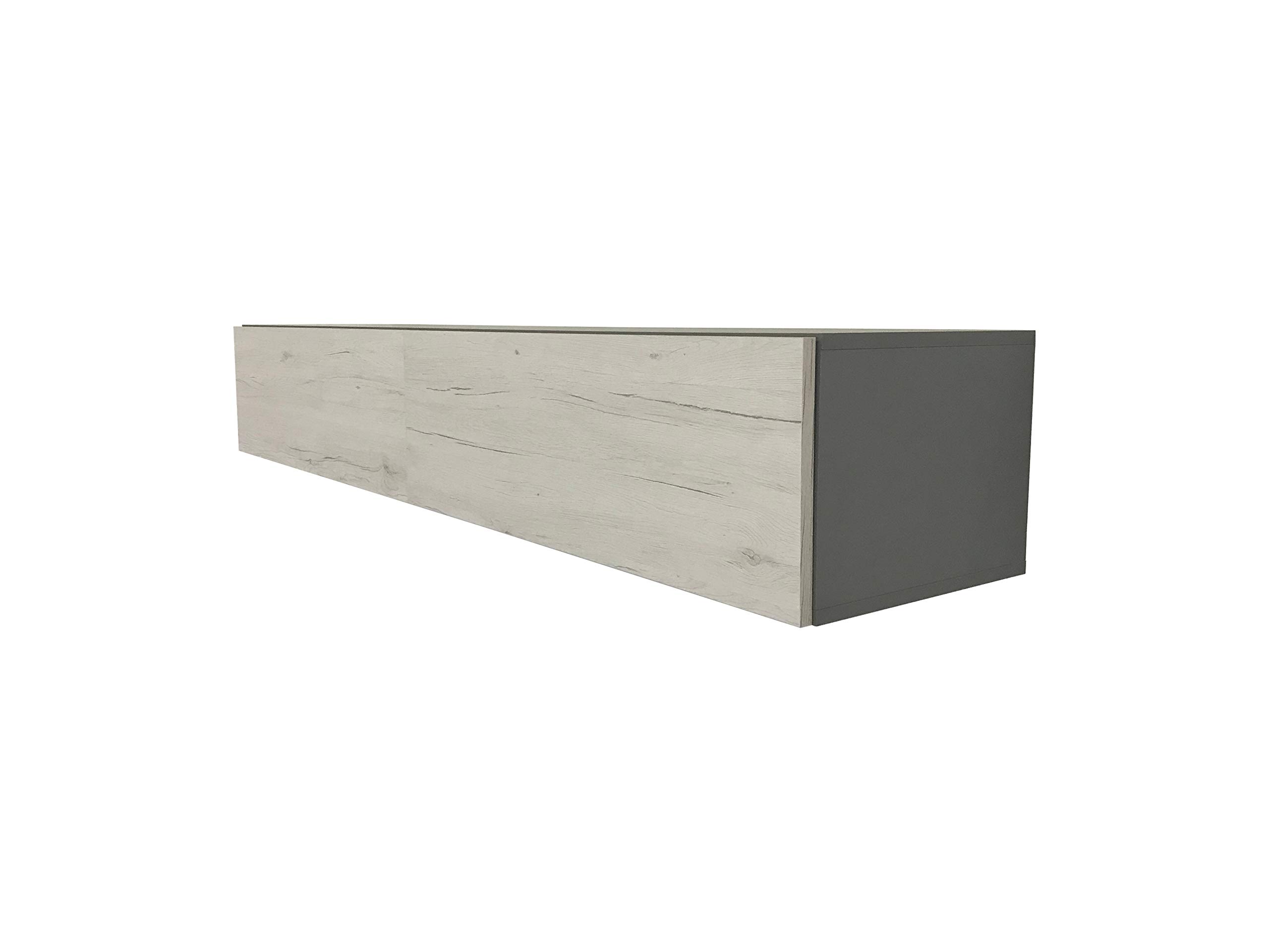 VIGO High Gloss TV Stand for Living Room - Modern Entertainment Center with Storage (Slate Grey/White Monaco) - Perfect for Flat Screen TVs, Gaming Consoles & Home Theater Setup