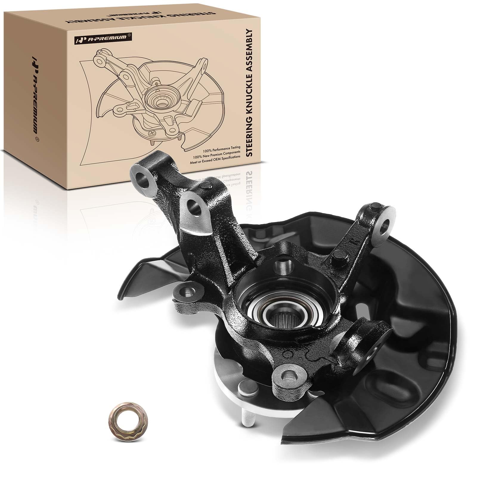 Premium Front Right Steering Knuckle & Wheel Bearing Hub Assembly for 2003-2008 Toyota Corolla 1.8L FWD - 5-Lug Passenger Side Replacement Part - Perfect for Smooth Steering & Wheel Alignment