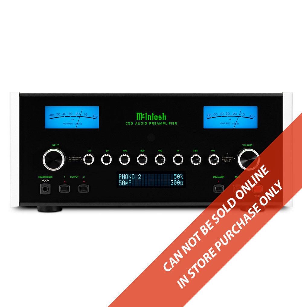 McIntosh C55 2-Channel Solid State Preamplifier - High-End Audio Preamplifier for Home Theater & Stereo Systems - Perfect for Audiophiles & Music Enthusiasts