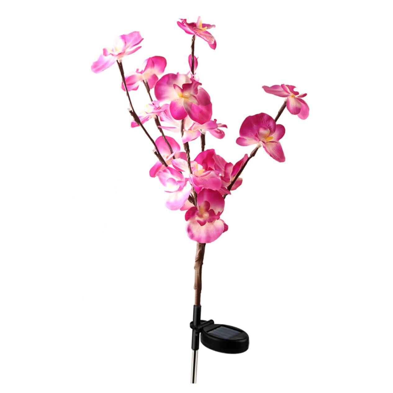6 Pack Solar Flower Lights - Orchid Shaped Outdoor Garden Lights with Ground Stakes, Waterproof Solar Powered LED Landscape Lighting for Yard, Pathway, Patio Decor