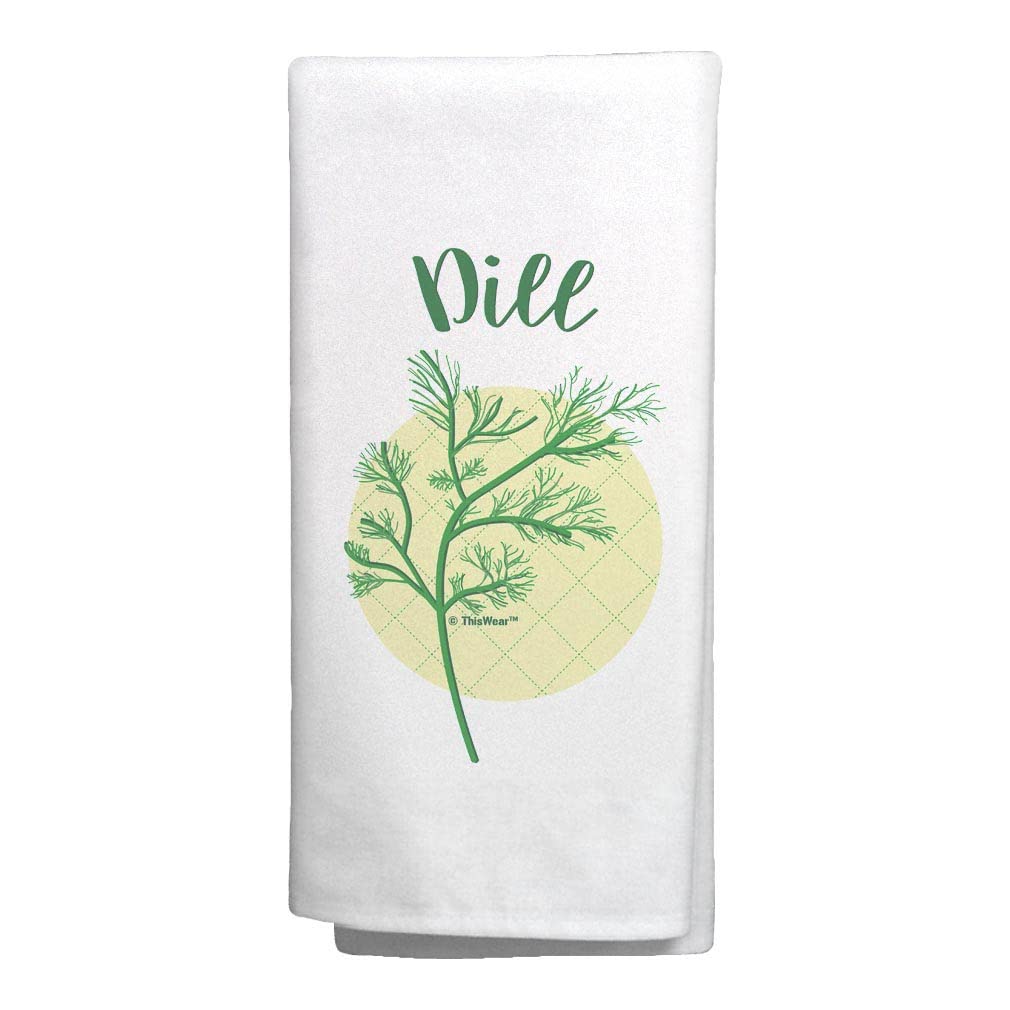 ThisWear Dill Kitchen Towel - Cooking Herbs & Spices Accessory for Tea & Baking