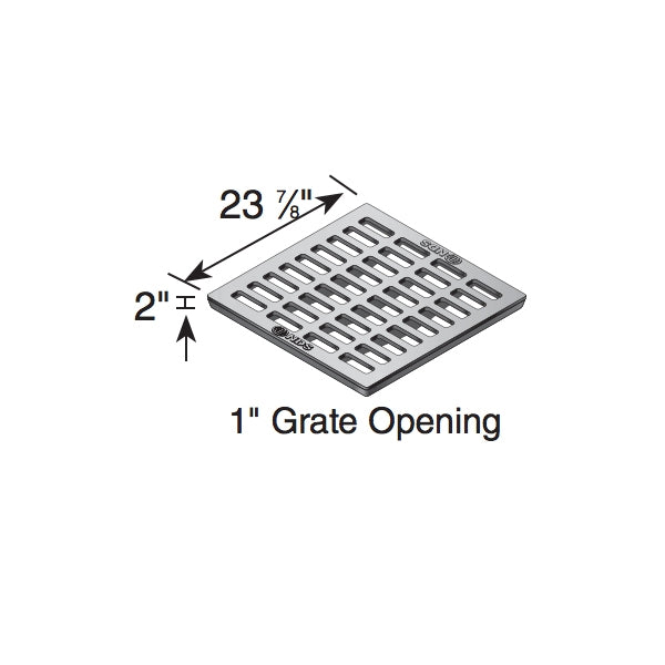 24x24 Square Cast Iron Grate - Heavy Duty Drain Cover for Yard, Patio & Basement | NDS 2413 | Outdoor & Industrial Use
