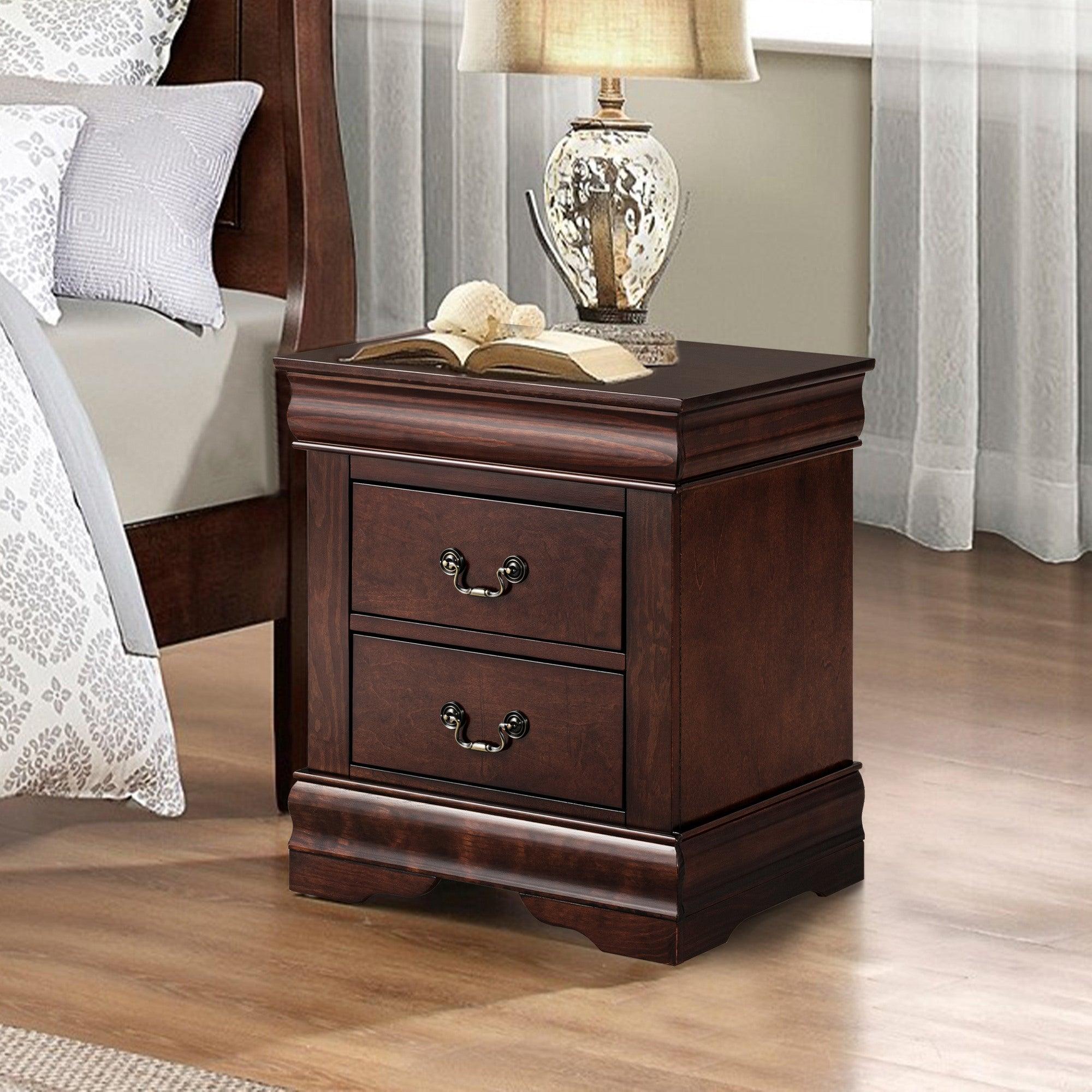 Louis Philippe Night Stand by Furniture of America - Elegant Bedside Table for Bedroom Decor, Storage & Organization